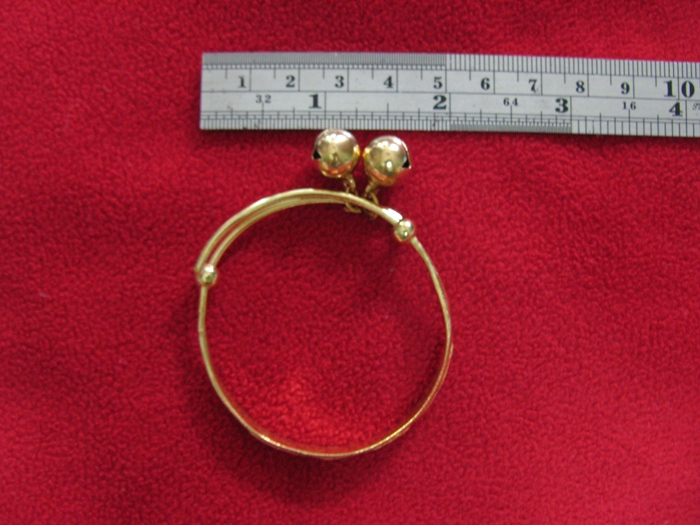 กำไลข้อเท้าเด็กเล็กเนื้อทองเหลืองลายหงส์-มังกร เหมาะสำหรับรับขวัญเด็กเล็กค่ะ