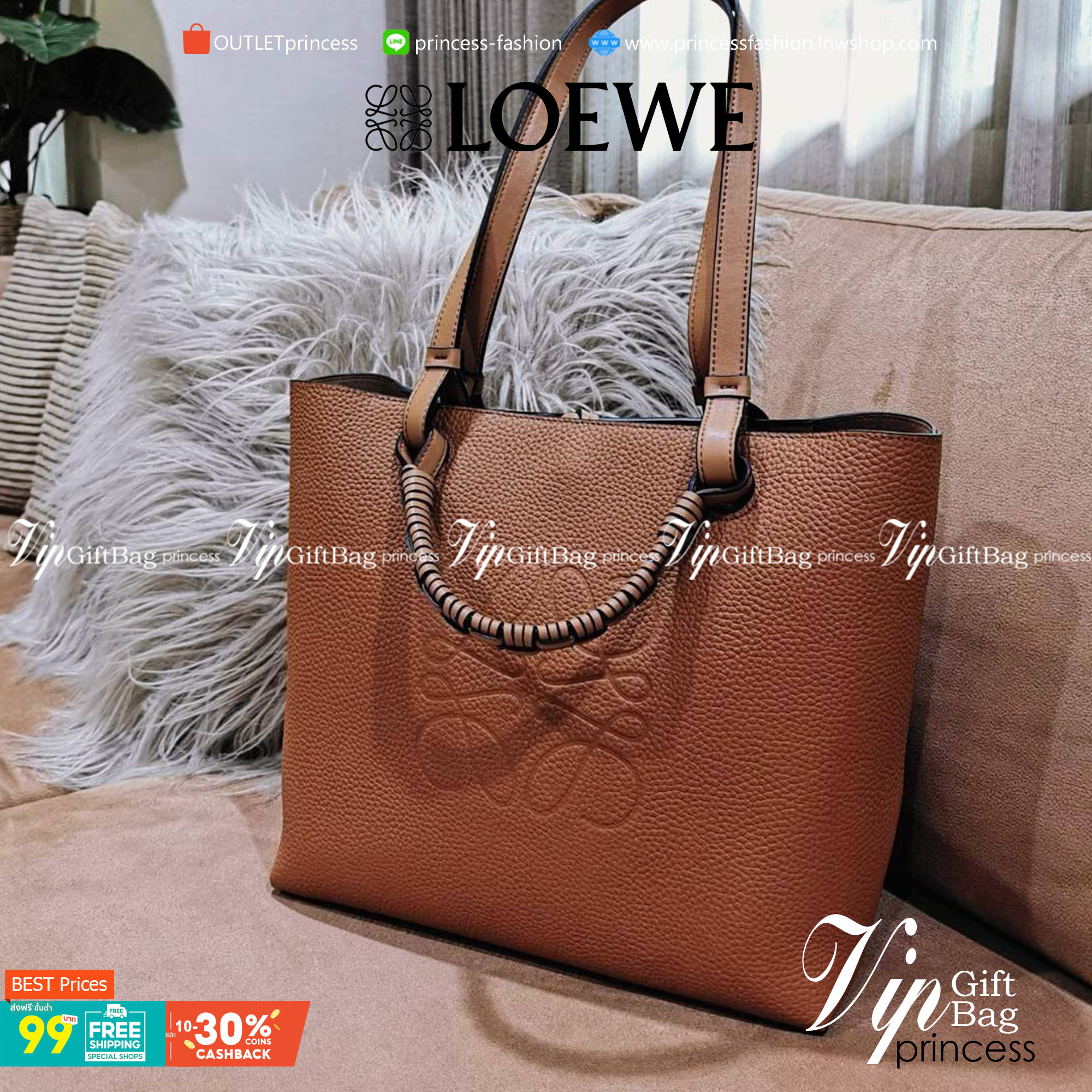 พร้อมส่งความสวย! Super Rare! ห้ามพลาด!✴️ LOEWE HANDLE & SHOULDER BAG VIP GIFT WITH PURCHASE (GWP) กระเป๋าหนังแท้พรีเมี่ยมกิ๊ฟ Limited จาก LOEWE PERFUME DUTYFREE รุ่น Rare items สุดๆวัสดุหนังแท้ Lambskin แบบนิ่มเทคเจอร์สวยดีไซน์สุดหรูคงเอกลักษณ์แบรน