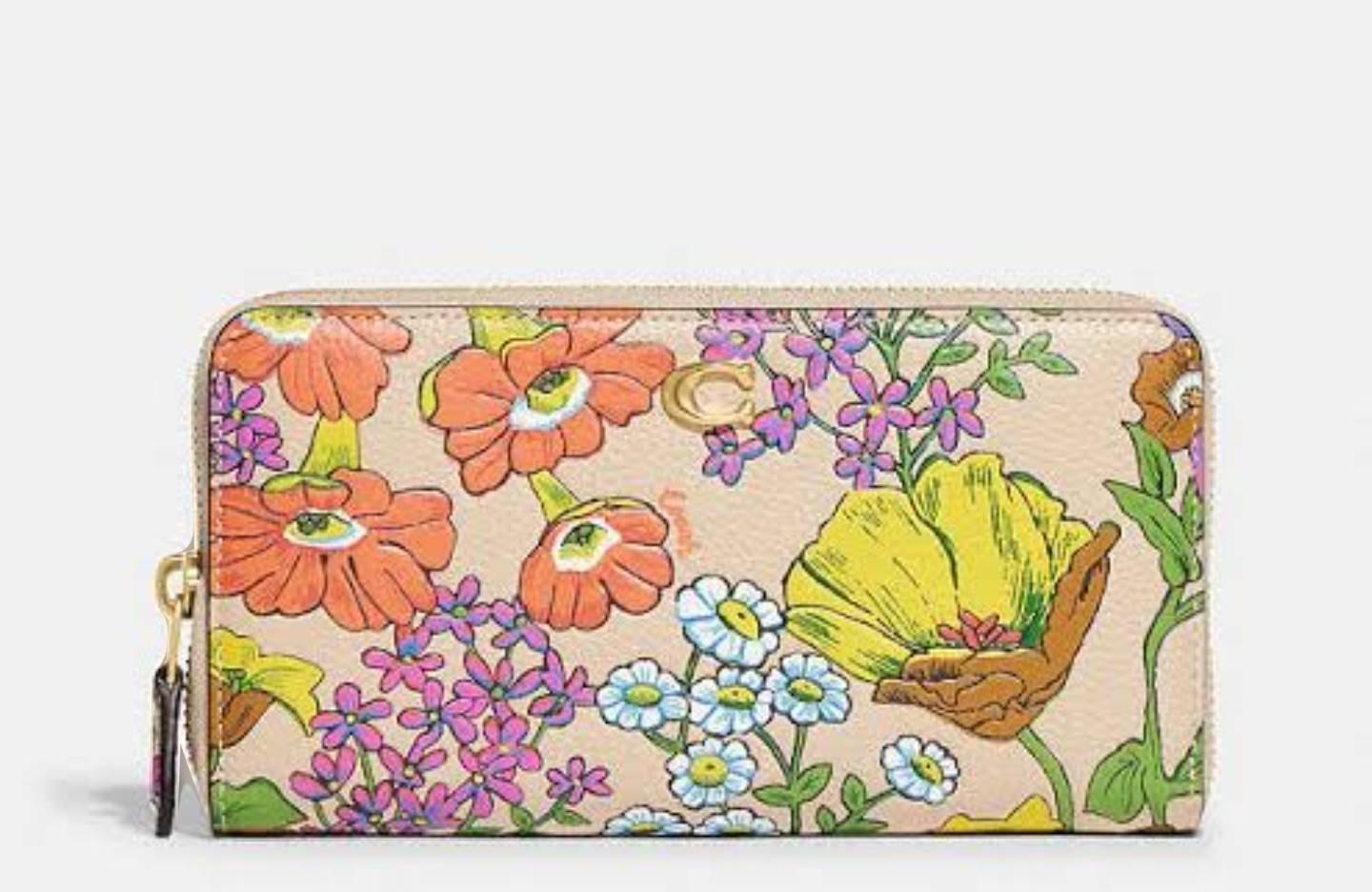 COACH LONG ZIP AROUND WALLET WITH FLORAL PRINT CJ373 / CR930 กระเป๋าสตางค์ใบยาวลายดอกไม้สดใส เกรดท็อปออริ เกรดดีสุด สลับแท้ 1:1 ใช้ต่างประเทศได้