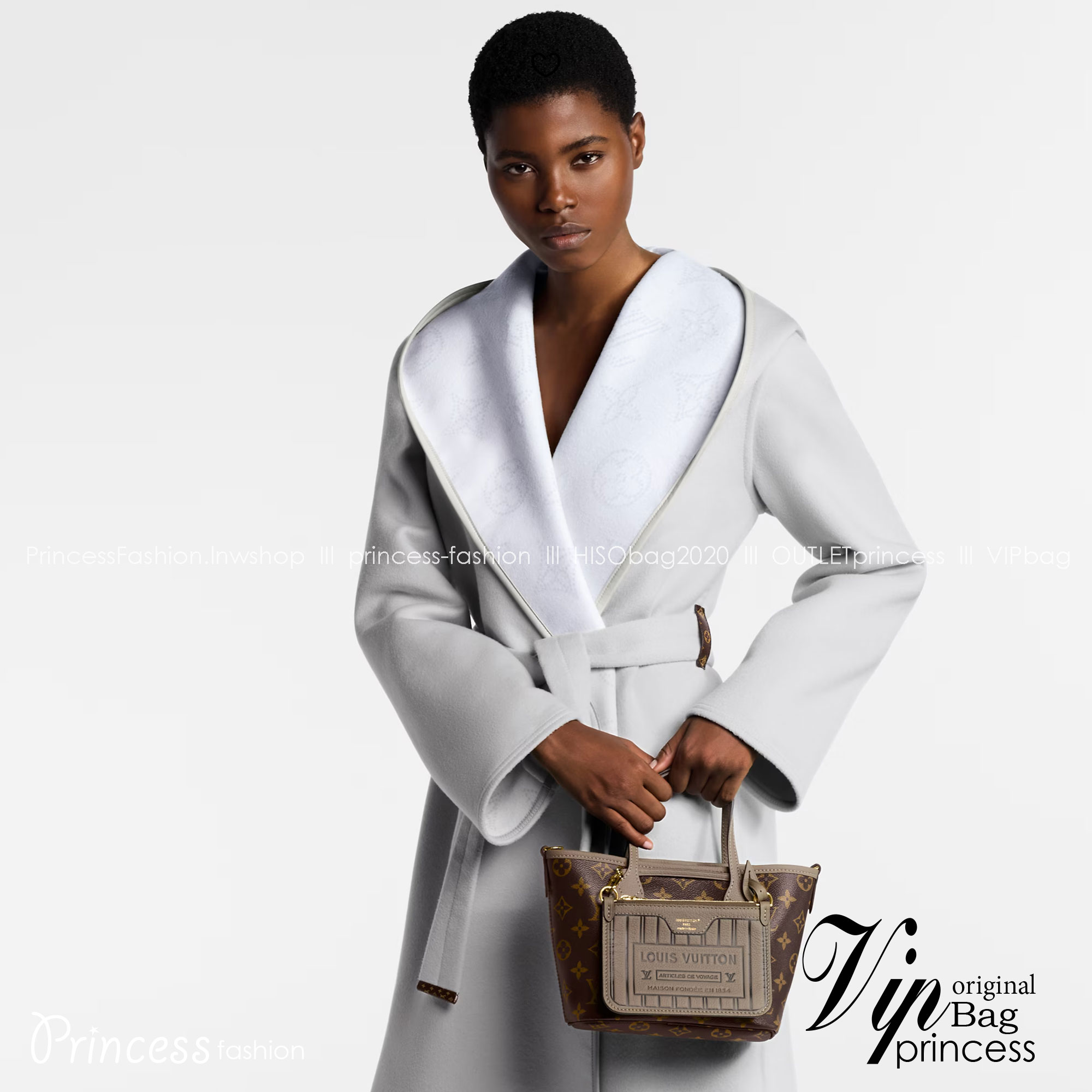 LV Neverfull Bandouliere Inside Out BB Bag Monogram Canvas กระเป๋าทรงโท้ทไซส์เล็ก พร้อมใบลูกพิมพ์ลายแบรนด์สุดไอคอนิก กลับใช้งานได้ 2 ด้านสุดคุ้ม