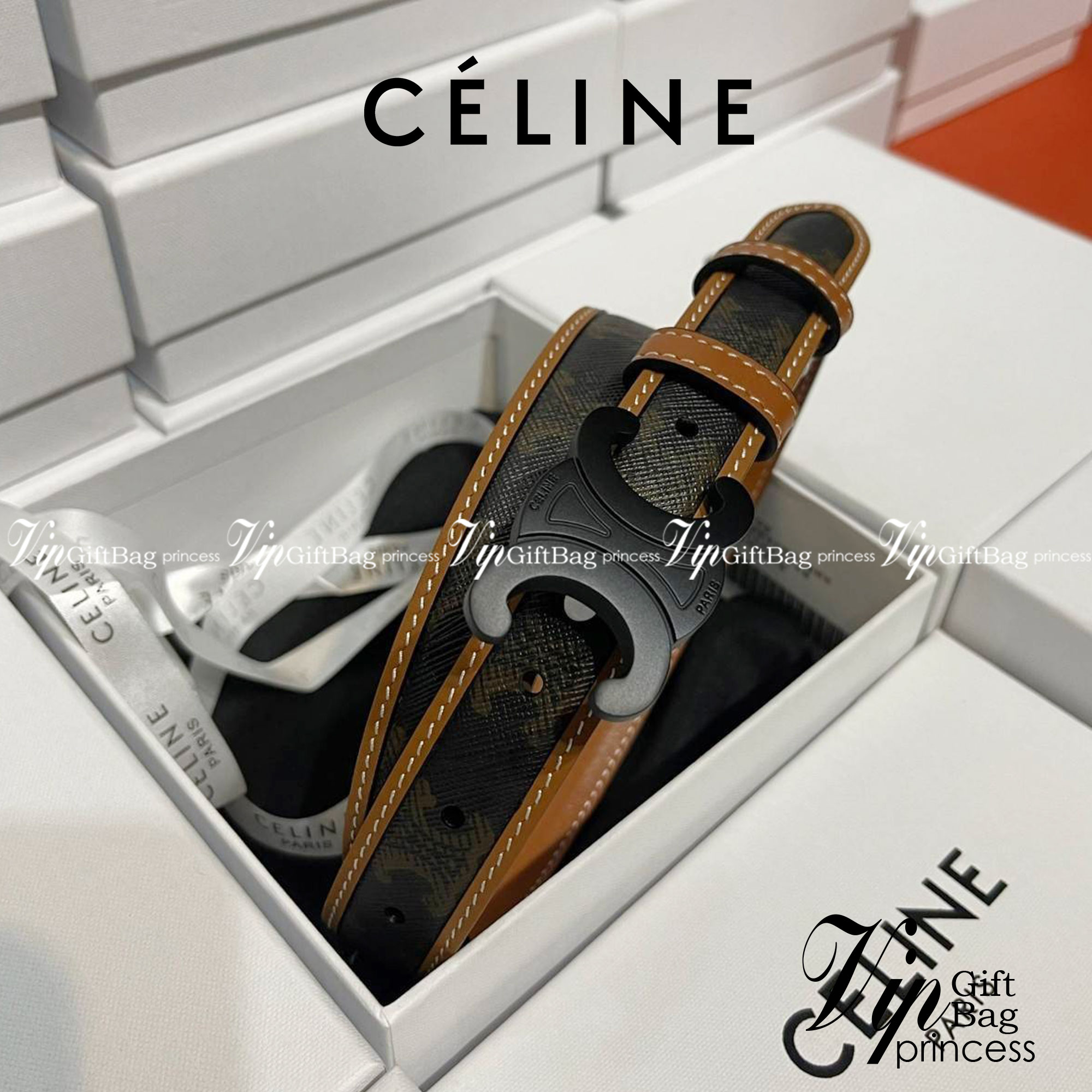 หนังแท้ Ori CELINE BELT LOGO 25MM / Celine Vintage Logo Leather Belt ออริจินอลเกรด รุ่นนี้สวยมากหนังดีมากแบบเทียบแท้หนังนิ่มมาก ทำจากหนังแท้ งานละเอียด ตัตเย็บสวยงาม หนังดีถอดแบบมาจากของแท้ หัวเข็มขัดโลโก้แบรนด์แบบ 3D Vintage สีดำ ปั้มโลโก้คมชัดคล้ายของจร