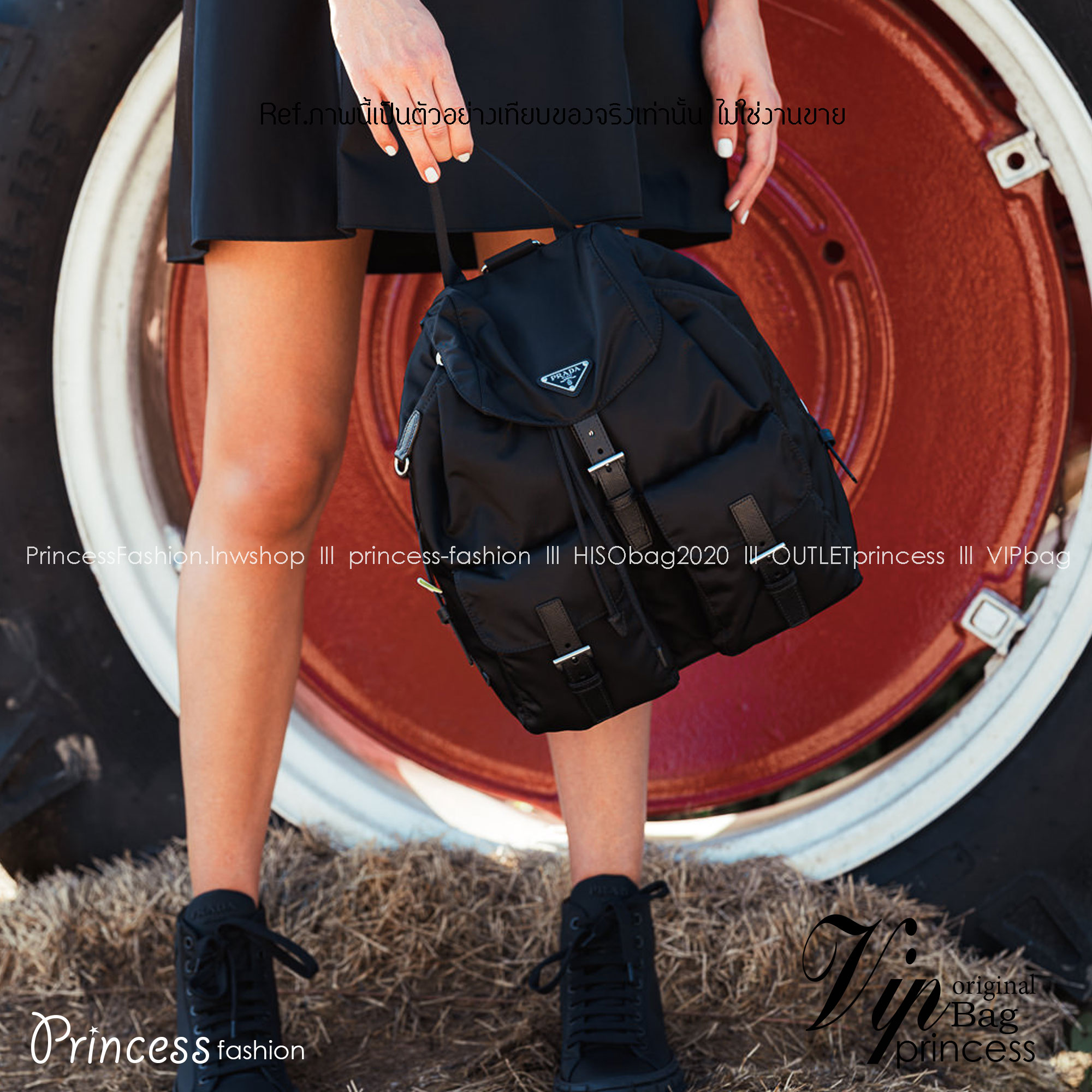 Prada Re-Nylon medium backpack with pouch / PRADA backpack พร้อมส่งที่ไทย กระเป๋าเป้ไนล่อนพราด้า **สินค้าเกรดท็อปออริจินอล 1:1 สลับแท้ ใช้งานต่างประเทศได้