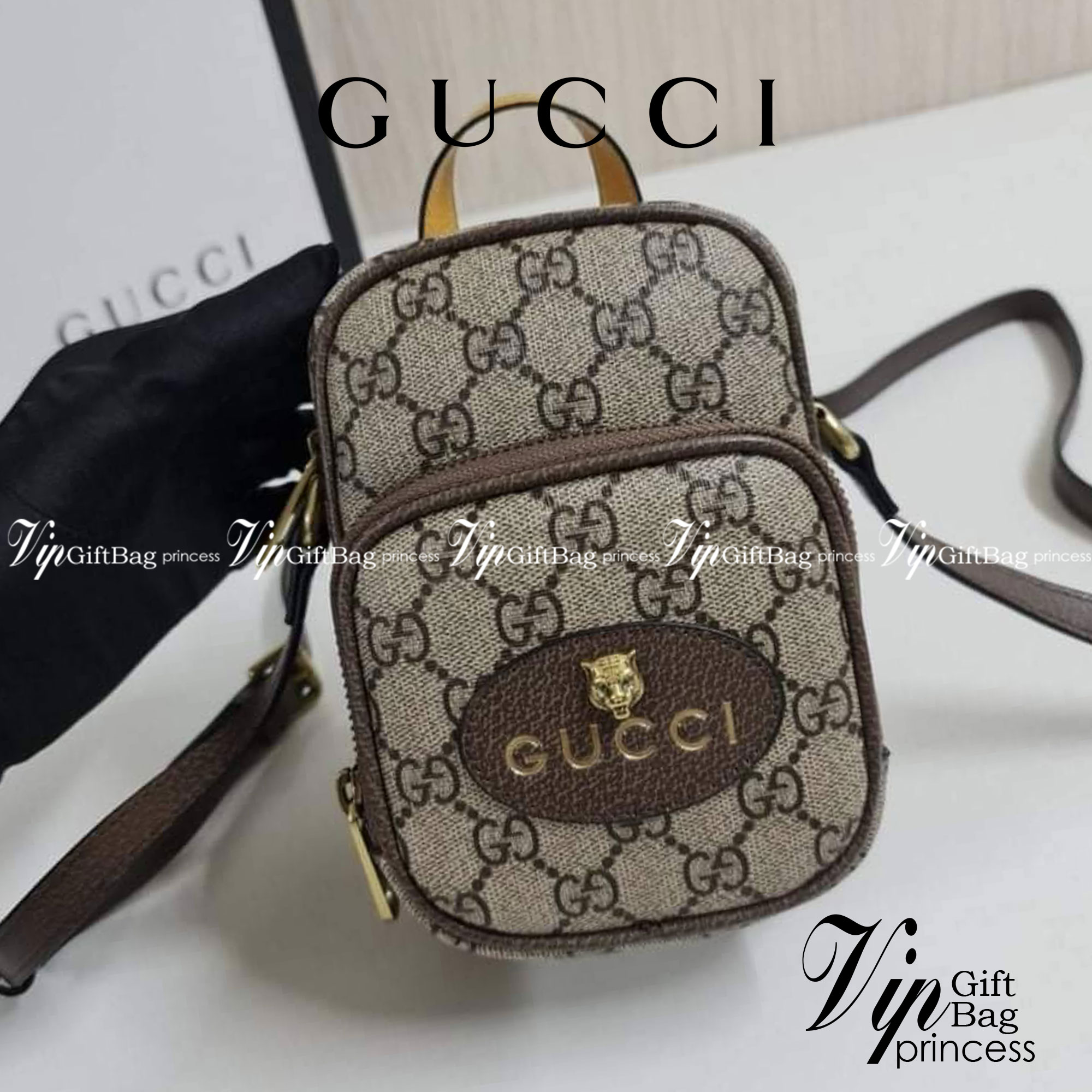 หนังแท้ GUCCI Neo Vintage mini bag / GG Mini Crossbody bag กระเป๋าสะพายข้างใบเล็ก ใช้ได้ทั้งชาย/หญิง งานหนังแท้ทั้งใบ ออริจินอลเกรด ภาพสินค้าถ่ายจากงานขายจริง ใช้งานต่างประเทศได้ค่ะ
