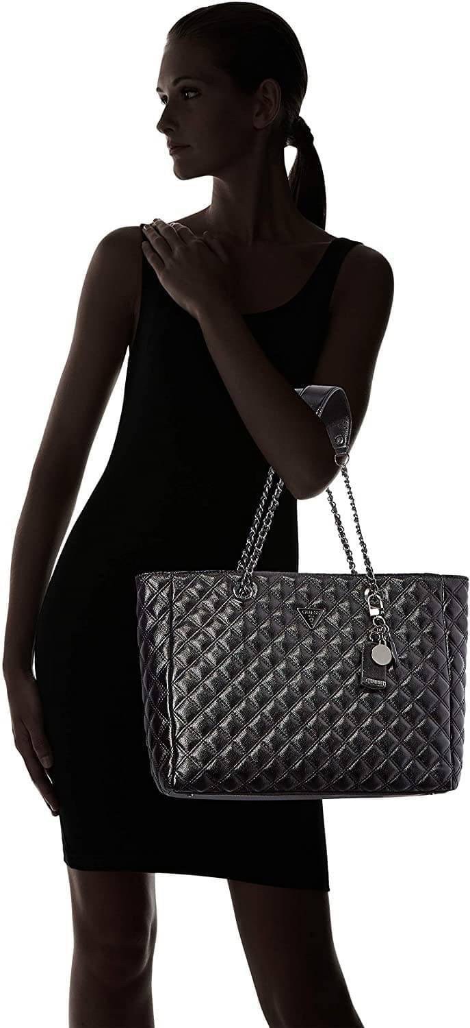 ของแท้ 💯% GUESS WOMEN'S CESSILY TOTE FLAP BAG ของแท้ กระเป๋าสะพายทรง SHOPPING BAG