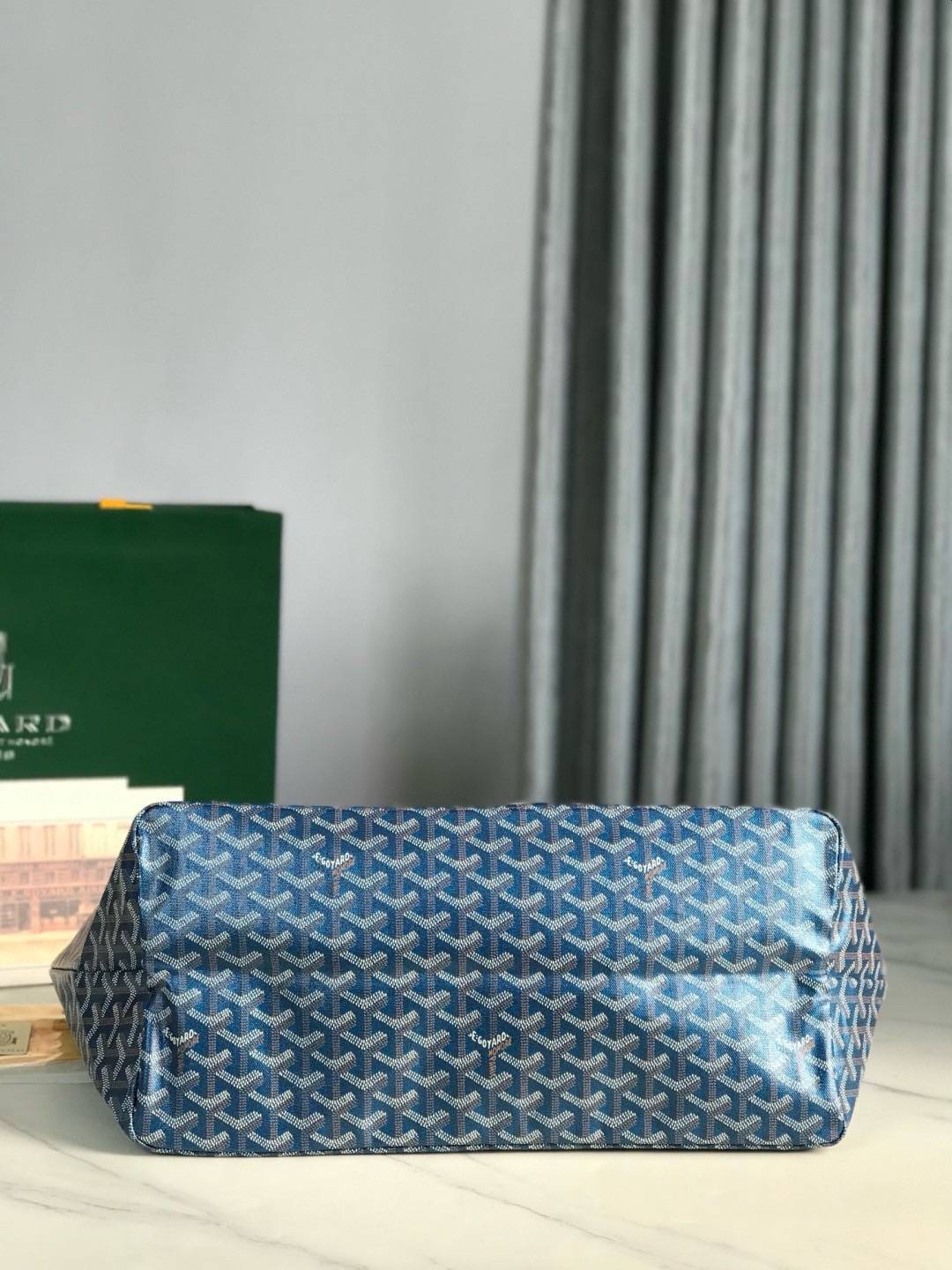 เกรดเทพ Top ORI | New Goyard Saint Louis GM tote bag Goyardine Pearly Blue (Ori)เทพ กระเป๋าทรงโท้ทใบใหญ่ หนังแท้แคนวาสแท้ สีพิเศษมุกสะท้อนแสงเงาสวยหรู