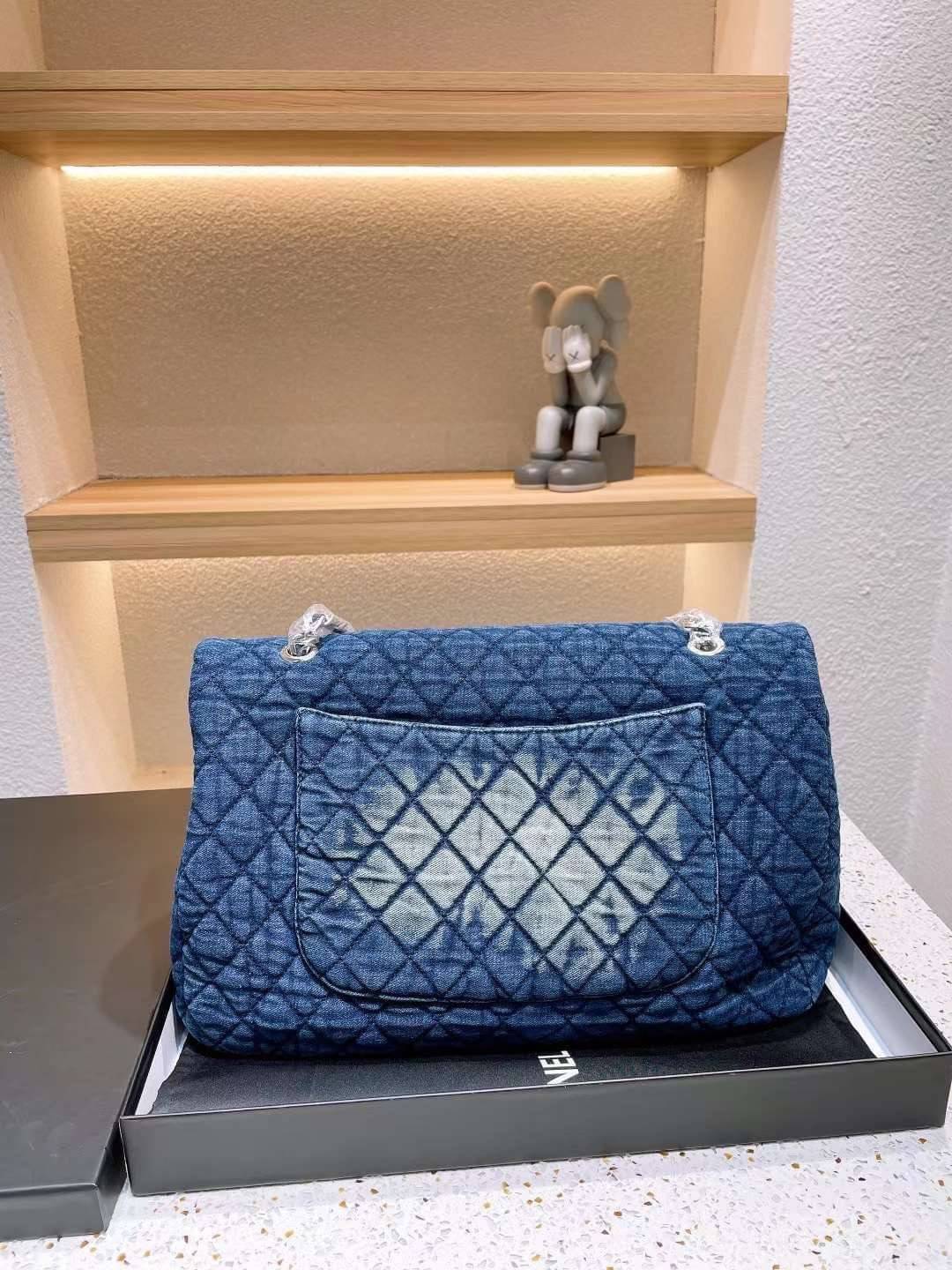 CHANEL Large Denim Flap Bag พร้อมส่ง 2 สี 16"
