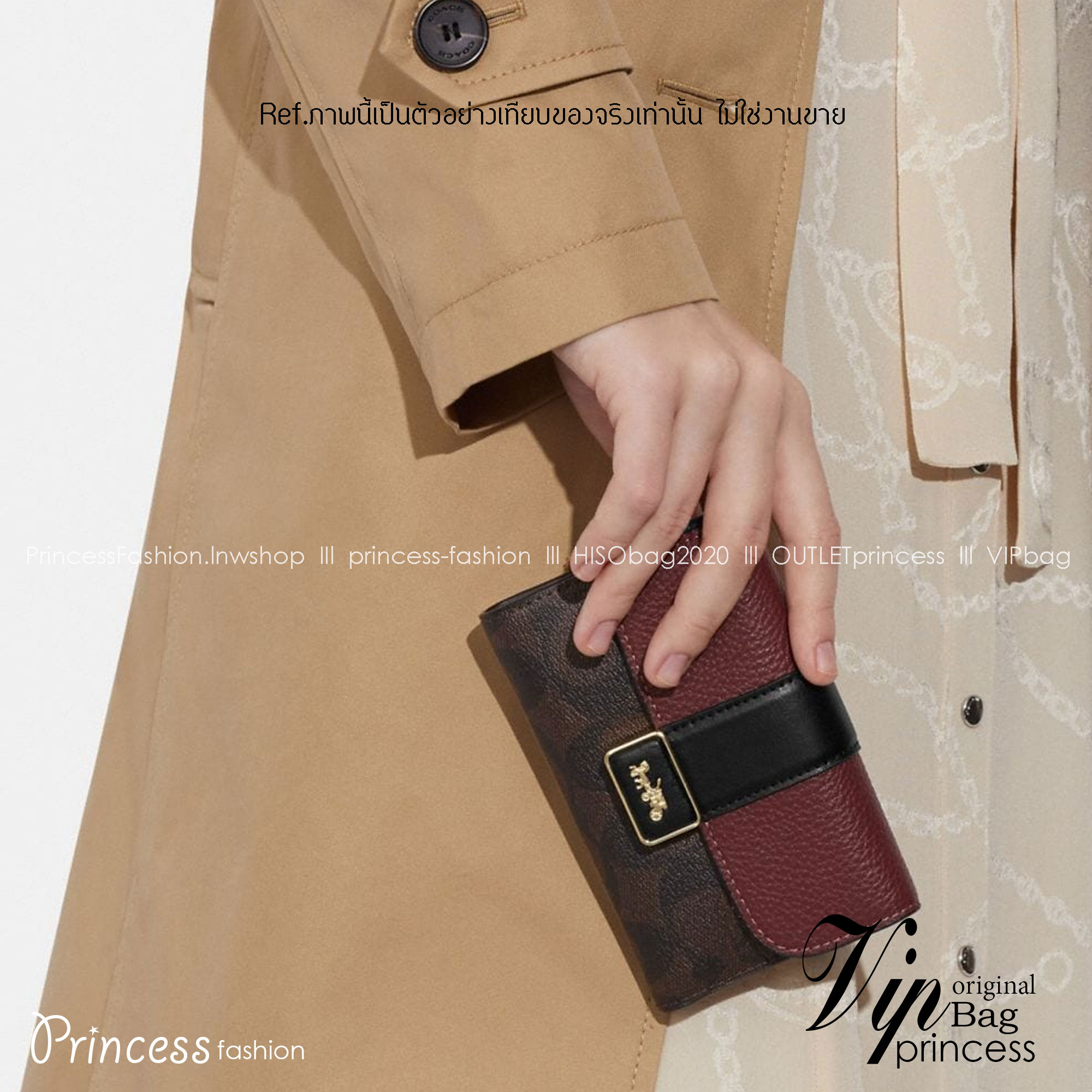 COACH MEDIUM GRACE WALLET IN SIGNATURE CANVAS CC061 CC060 CC059 พร้อมส่ง 5 สี กระเป๋าสตางค์ใบกลาง ดีไซน์หรู โดดเด่นด้วยโลโก้สไตล์วินเทจ คลาสสิค โทนสีใช้งานง่าย