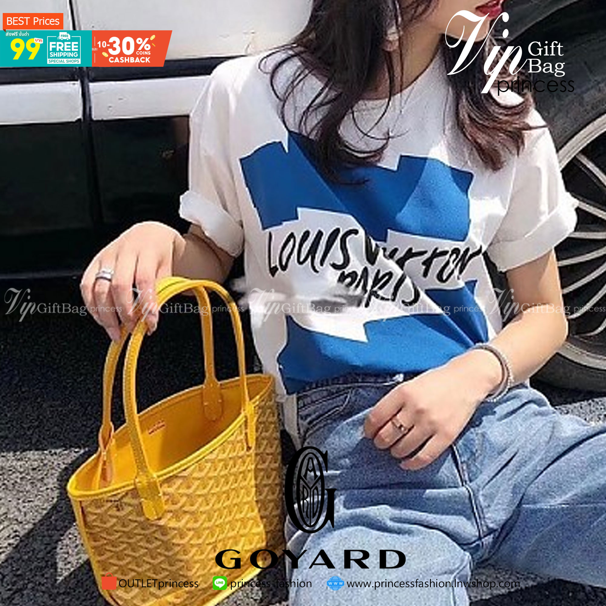 GOYARD ANJOU TOTE MINI กระเป๋าทรงโท้ตมินิ ขนาดกำลังน่ารัก แต่ภายในโล่งกว้าง ใส่ของได้เยอะพอสมควรเลยค่ะ ดีไซน์ทรงสวยน่าใช้ แค่ถือเก๋ๆ หรือคล้องไหล่มั่นๆ สวยได้ทุกลุคไปเลยจ้า
