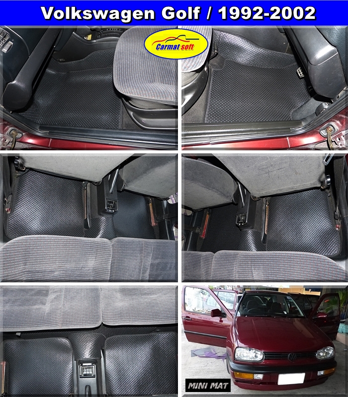 พรมกระดุมเม็ดเล็ก Volkswagen Golf / 1992-2002สีดำเต็มคัน