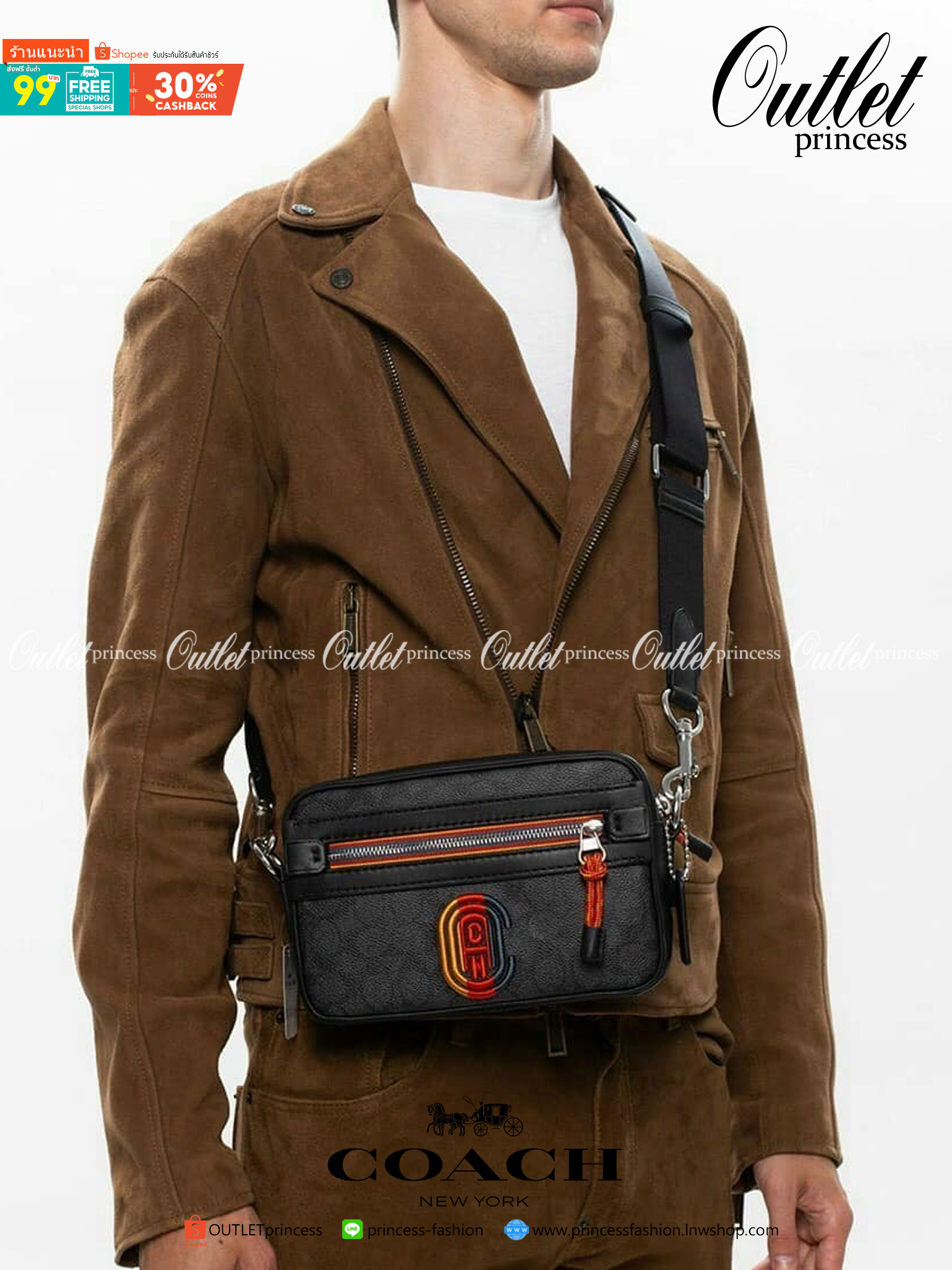 COACH ACADEMY CROSSBODY IN SIGNATURE WITH VARSITY ZIPPER ((768, 960)) พร้อมส่งที่ไทยอีกครั้ง! ได้ไปหลงรักแน่นอนค่ะ😘 กระเป๋าสะพายครอสบอดี้ร์ของคุณผู้ชาย((สาวหล่อใช้ก็สวยทีเดียว)) หนังแท้อย่างดี หนังนิ่มมือดีค่ะ
