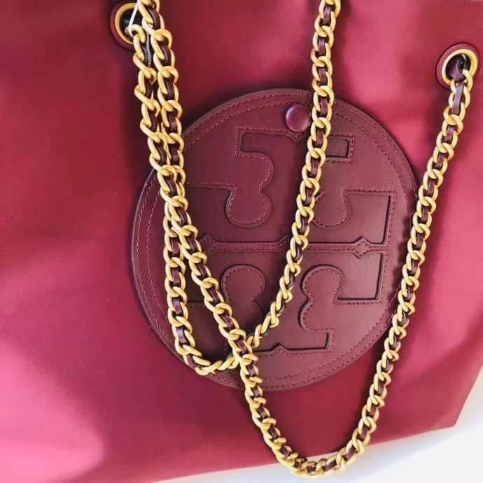 TORY BURCH Ella Chain Tote 32cm / TORY TOTE NYLON BAG พร้อมส่ง 4 สี กระเป๋าสะพายทรงโท้ท จุของได้เต็มที่ น้ำหนักเบา รูปทรงคลาสสิคชวนใช้