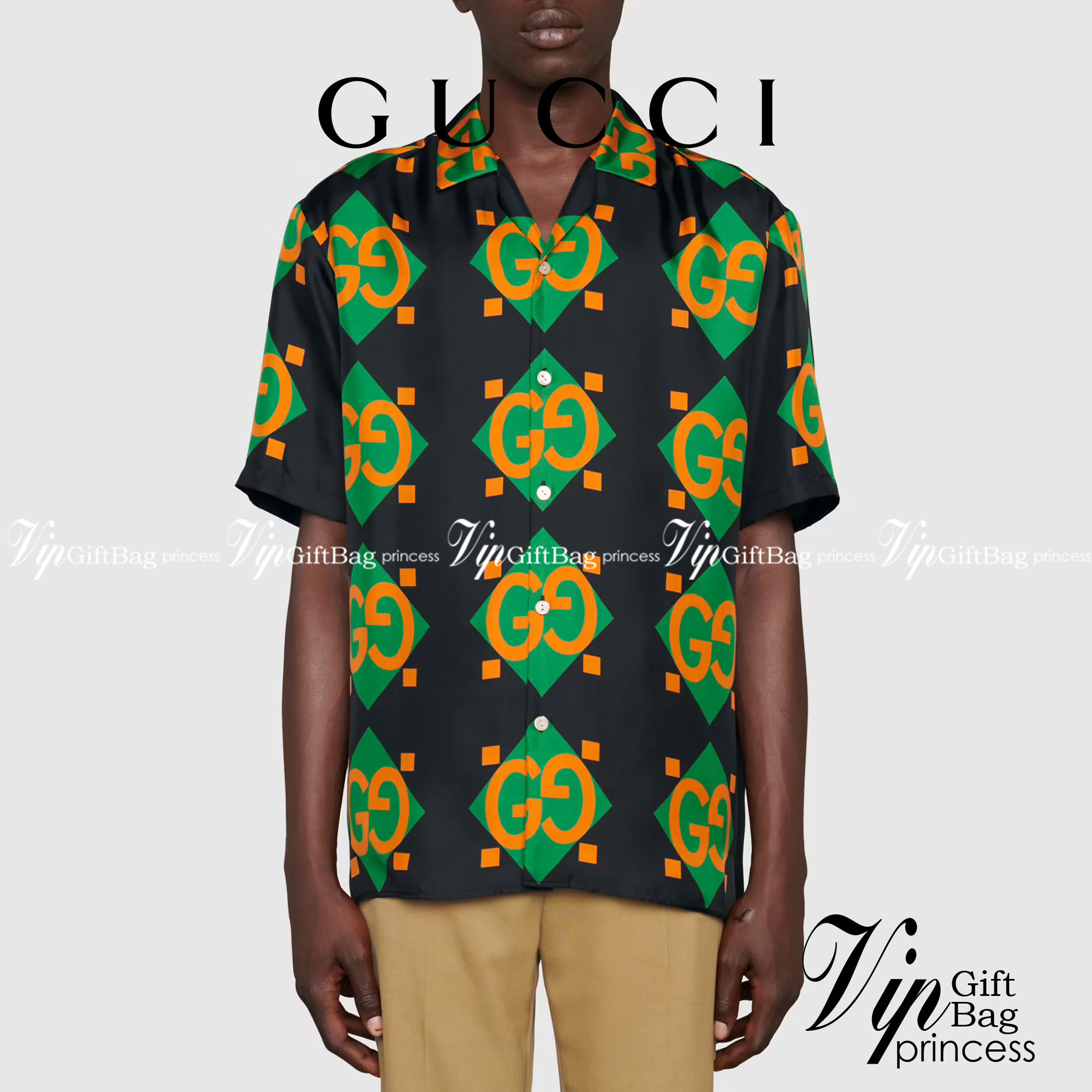 Gucci Geometric print bowling shirt / Gucci Men's Shirts / Gucci Shirts งานเกรดออริจินอล พิมพ์ลายคมชัด มีป้ายแท็กที่คอเสื้อทุกตัว พร้อมส่งที่ไทย ภาพสินค้าถ่ายจากงานขายจริง ใช้งานต่างประเทศได้