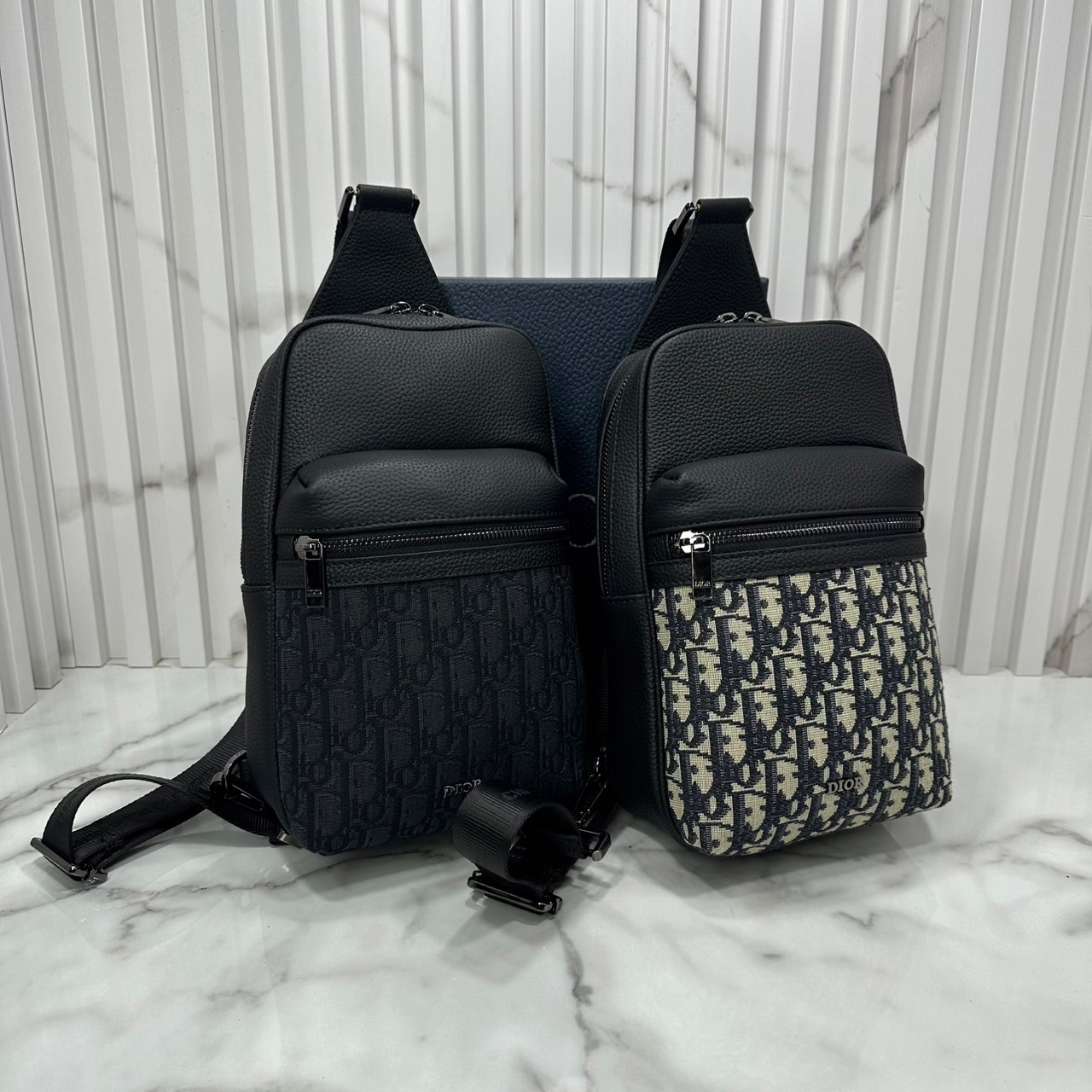 DIOR Sling Bag Rider 2.0 Oblique jacquard fabric กระเป๋าสะพายคาดอก หนังแท้ แคนวาสแท้ สง่างามเหนือกาลเวลา มีไว้ไม่มีเอาท์ ท่านชายควรมีมากค่ะ