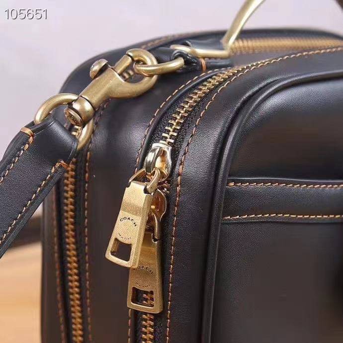 ของแท้ Coach RILEY LUNCHBOX BAG IN COLORBLOCK SIGNATURE CANVAS Black