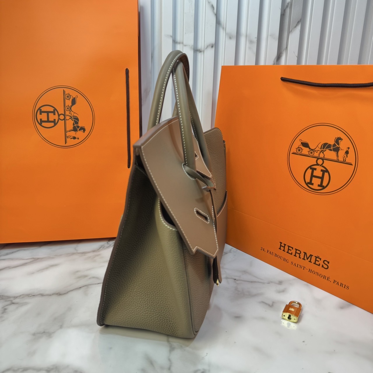 ORI หนังแท้ | Hermes Birkin Desordre 30 Bag กระเป๋าสะพายดีไซน์ใหม่ หรูหรา