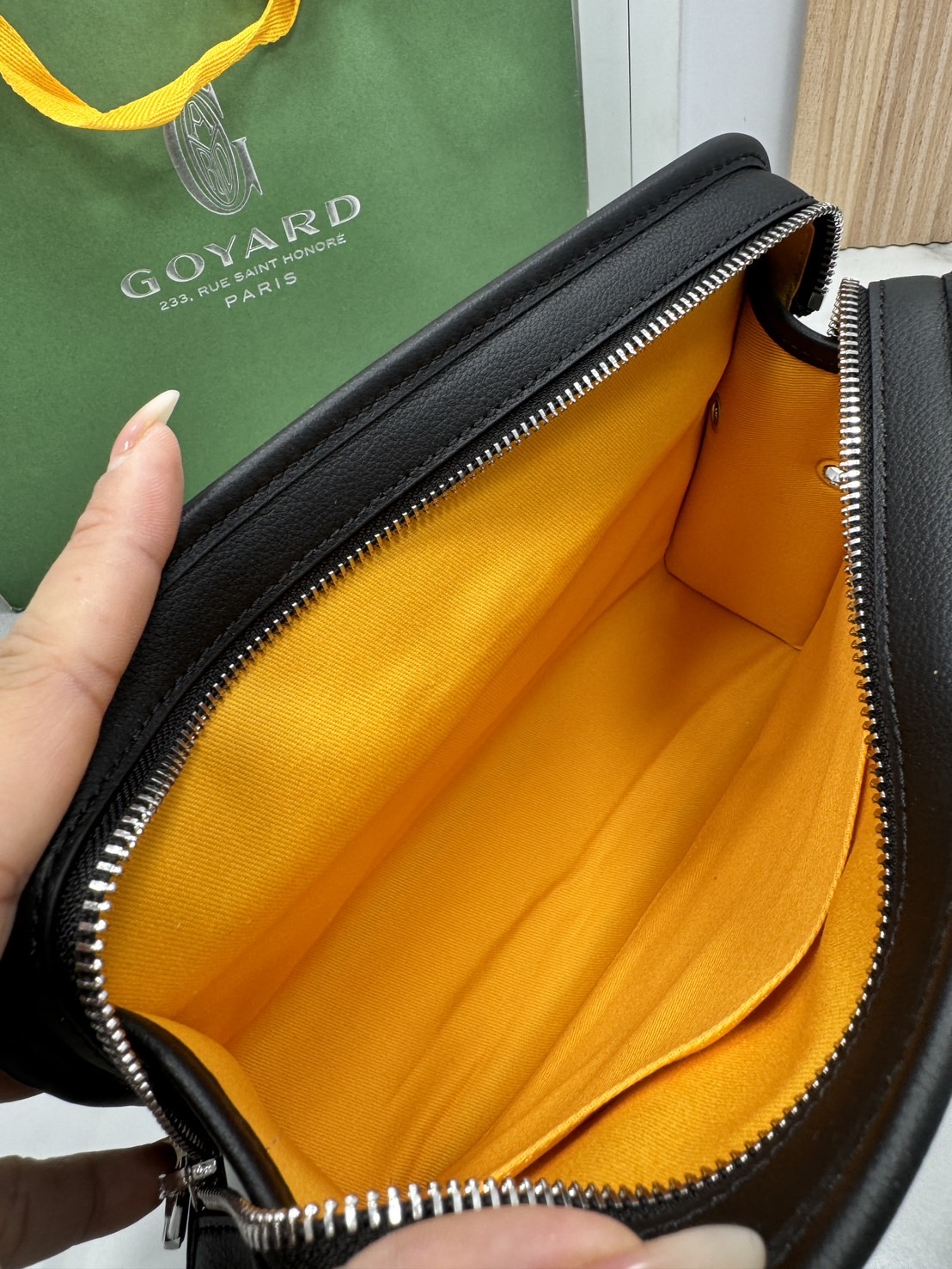 ORI หนังแท้ | Goyard Jouvence MM Toiletry Bag / Goyard Clutch bag กระเป๋าทรงคลัชกะทัดรัด เหมาะสำหรับการเก็บของในแนวตั้งและป้องกันการหกหรือรั่วไหล แคนวาสทำความสะอาดง่าย