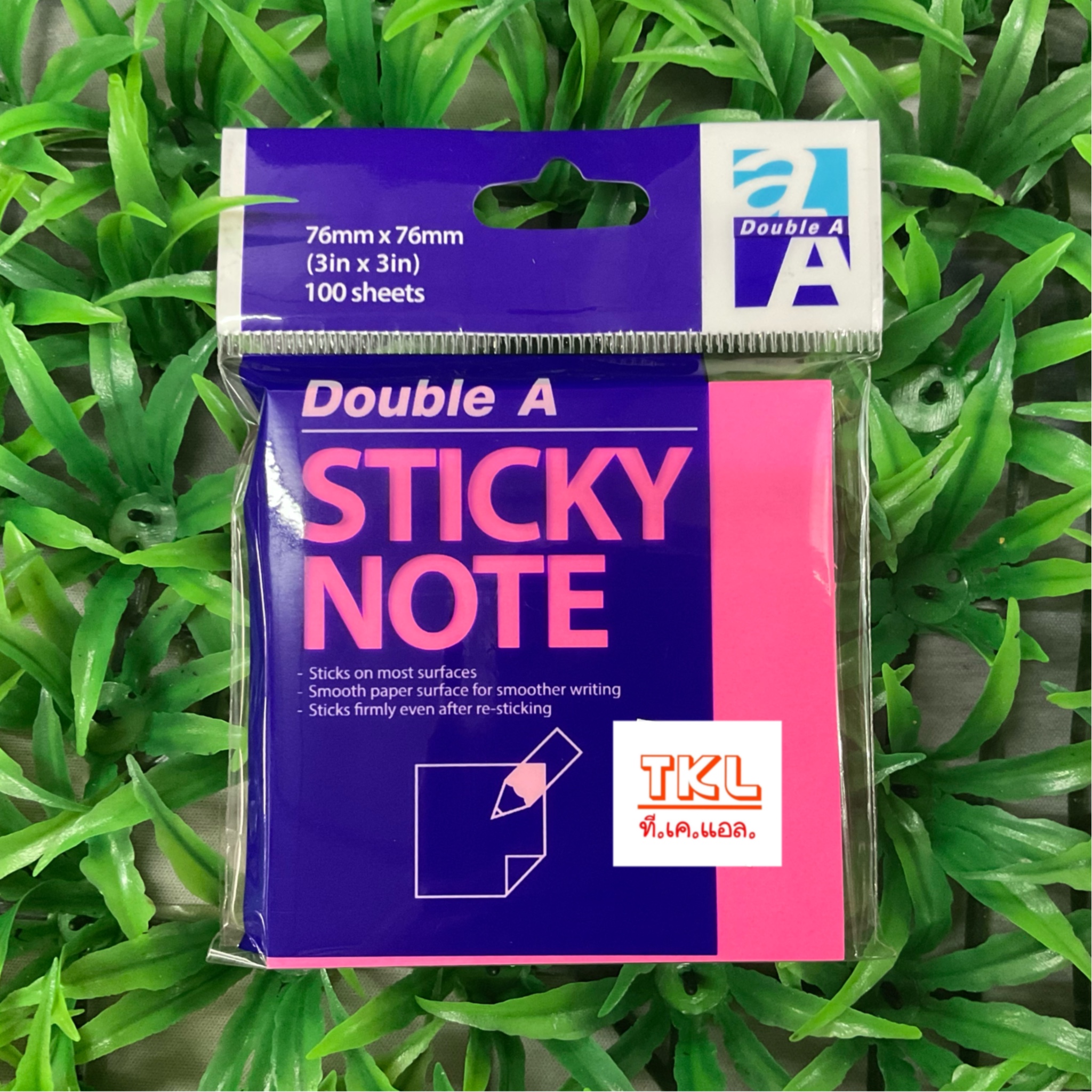 กระดาษโน๊ตกาวในตัว Double A 3x3 นิ้ว 100 แผ่น