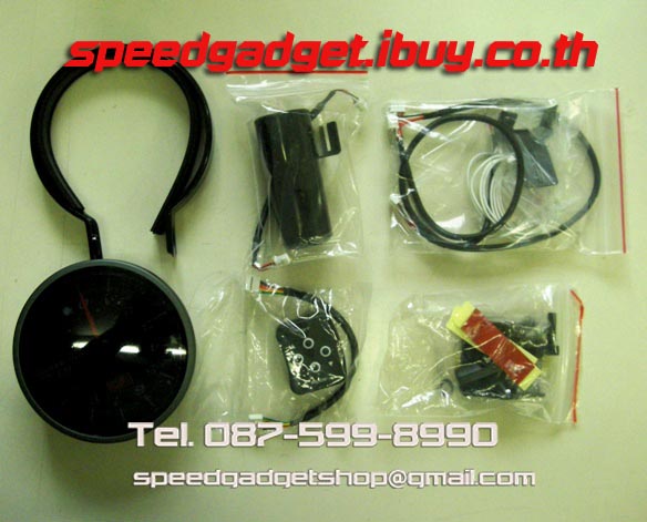 เกจ์วัดความเร็ว 4 นิ้ว หน้ามืด 3 สี + ตัวเลขดิจิตอล