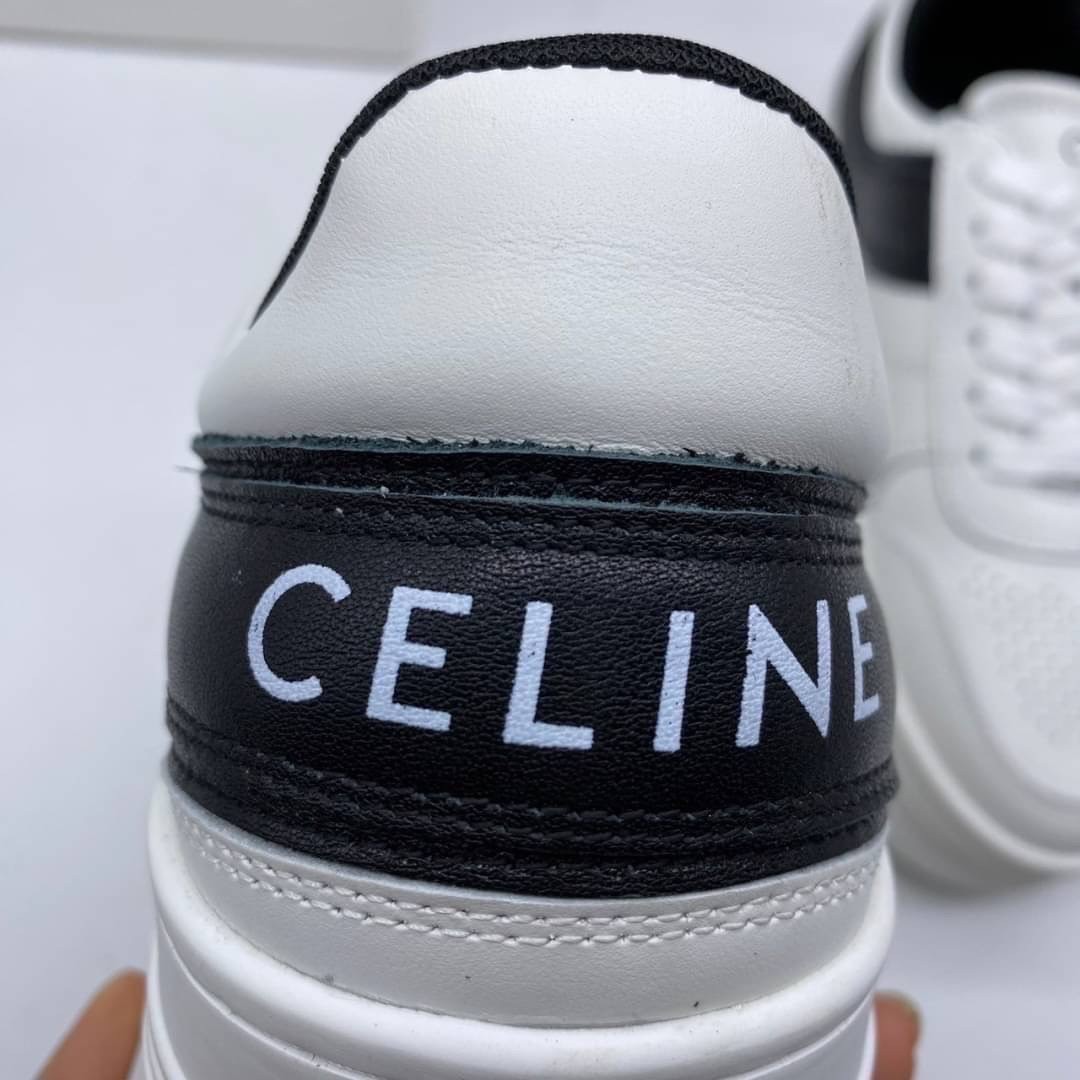 CELINE SNEAKERS / CELINE BLOCK SNEAKERS WITH WEDGE OUTSOLE IN CALFSKIN เกรดออริ สลับแท้ (พร้อมส่งที่ไทย) ใช้งานต่างประเทศได้ หนังสวยลายพิมพ์คมชัด ภาพถ่ายจากงานจริง