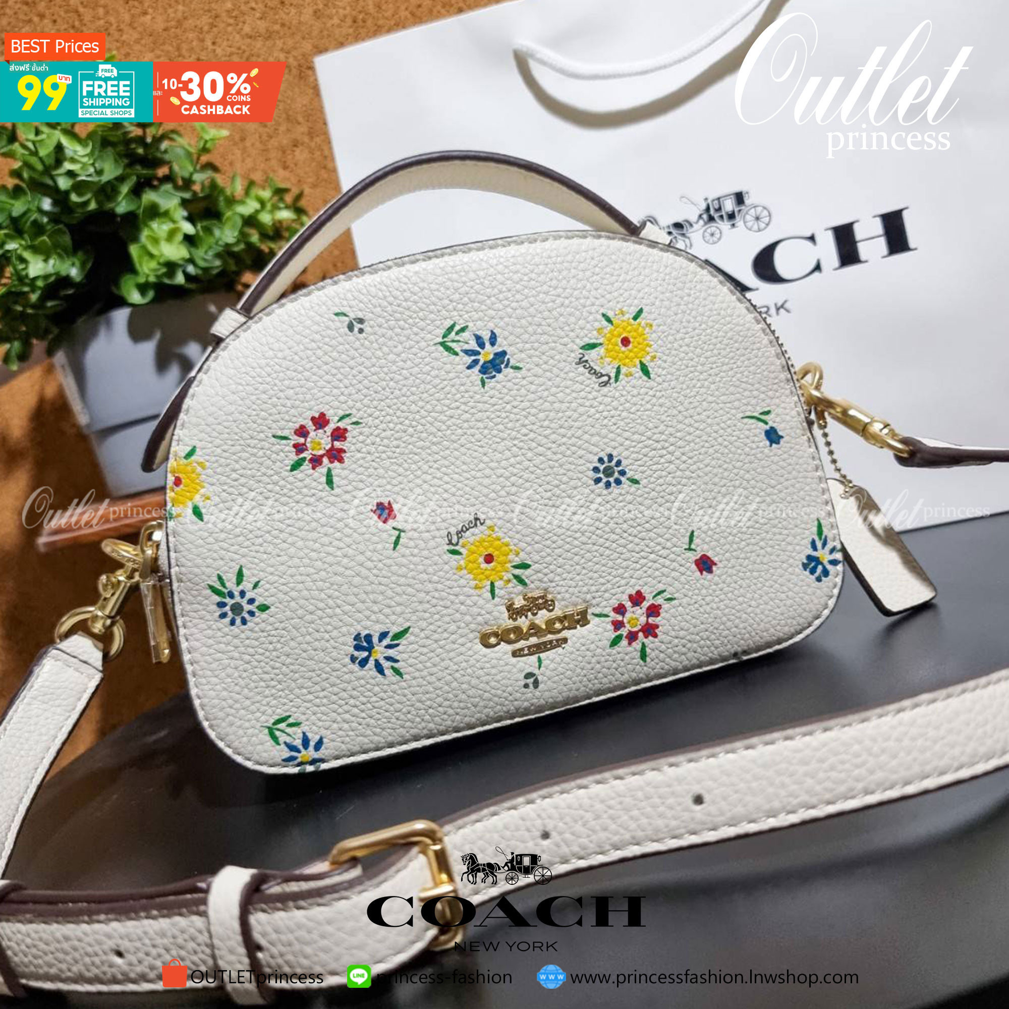 COACH C4252 SERENA SATCHEL WITH WILD MEADOW PRINT อีกหนึ่งคอลเลคชั่นตัวท็อป ที่ขายได้ตลอดปี ดีไซน์ใหม่ล่าสุด สไตล์คุณหนู ลุคหวานๆ กระเป๋าสะพายข้าง สวยอยู่ทรง สะพายขับผิวเป็นที่สุด วัสดุหนัง pepble สัมผัสนิ่ม เปิด-ปิดด้วยซิป 2 ช่องหลัก ภายในเป็นช่องโล่ง เก