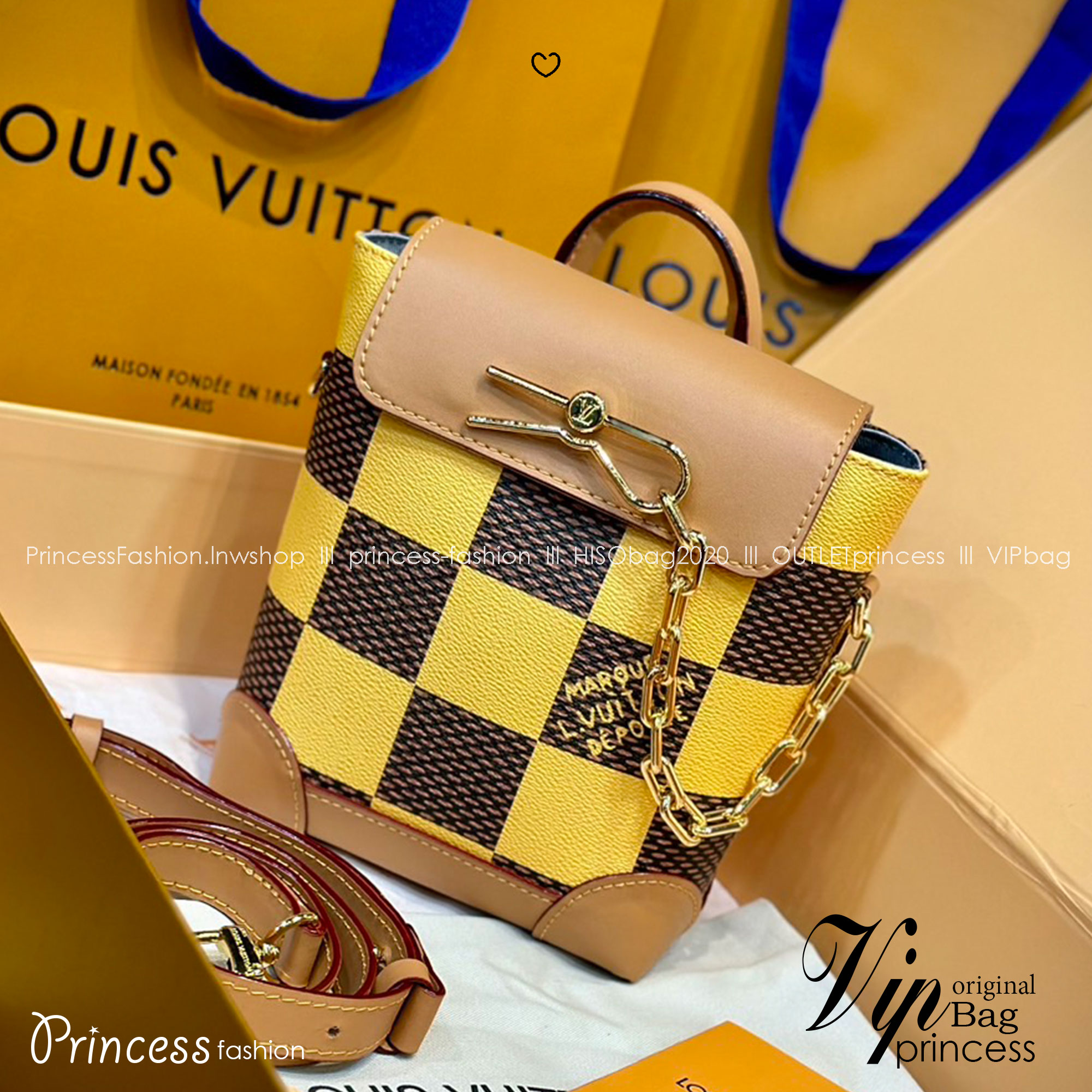 LV Nano Steamer Bag Monogram Craggy กระเป๋าสะพายดีไซส์วินเทจลายใหม่ สวยงามหรูหรา โดดเด่นสะดุดตาเป็นเอกลักษณ์ เกรดออริ