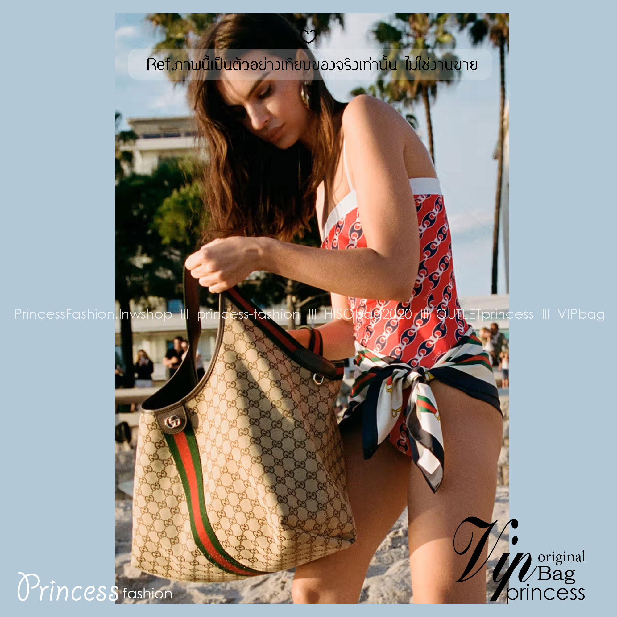 ORI หนังแท้ | Gucci Giglio Large tote bag / Monogram / Denim กระเป๋าทรงสะพายทรงโท้ทใบใหญ่ ดีไซน์ใหม่ล่าสุด สวยหรู่เท่มาก มาพร้อมใบเล็กเข้าเซ็ท พร้อมสายสะพายยาวเขียวแดงเป็นเอกลักษณ์ ภายในโล่งกว้าง จุของได้เยอะจุใจ