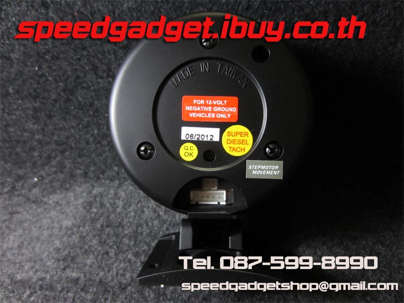 เกจ์วัดรอบ 3 นิ้วครึ่ง ดีเซลเก่า บอดี้ดำ จอขาว ตัวใหญ่