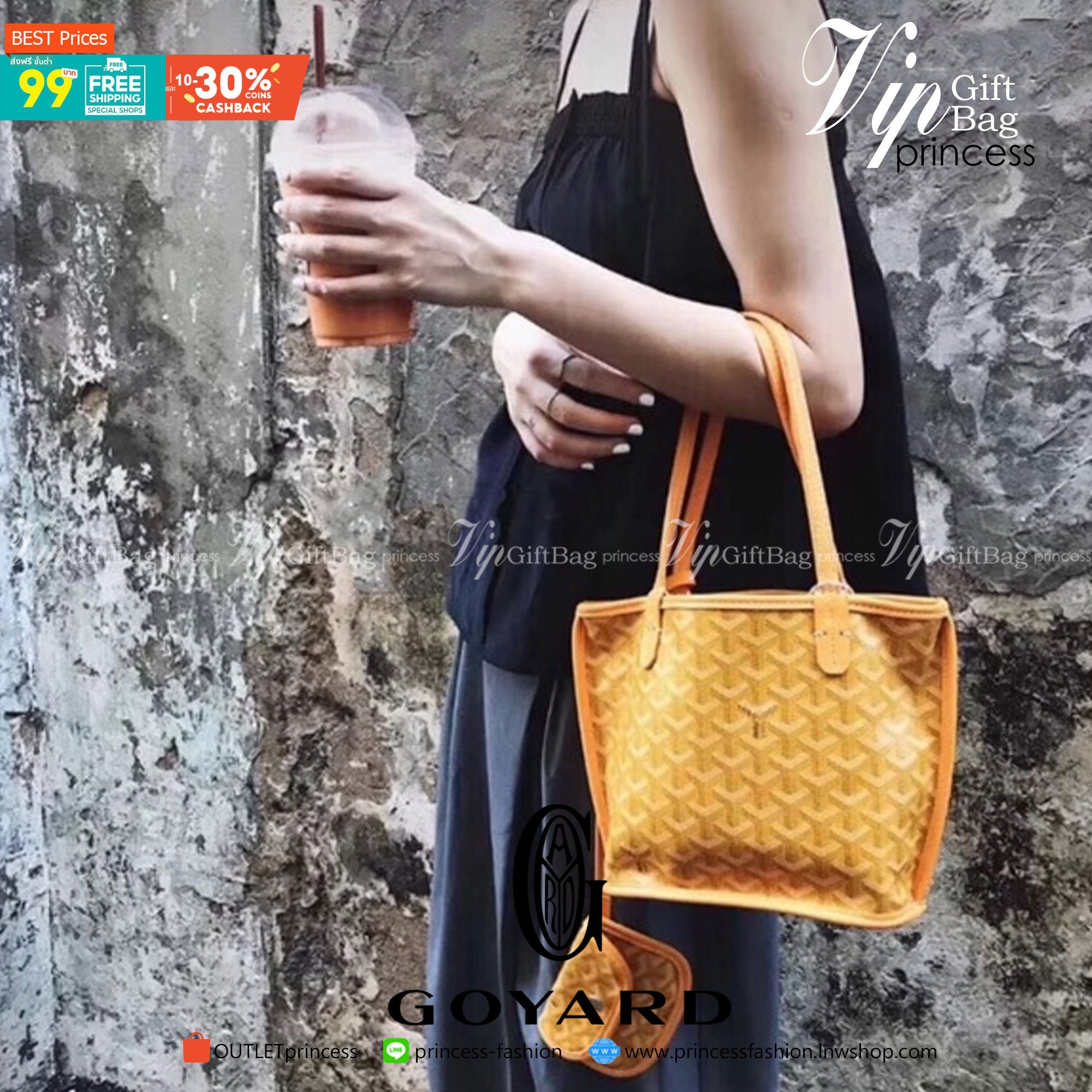 GOYARD ANJOU TOTE MINI กระเป๋าทรงโท้ตมินิ ขนาดกำลังน่ารัก แต่ภายในโล่งกว้าง ใส่ของได้เยอะพอสมควรเลยค่ะ ดีไซน์ทรงสวยน่าใช้ แค่ถือเก๋ๆ หรือคล้องไหล่มั่นๆ สวยได้ทุกลุคไปเลยจ้า