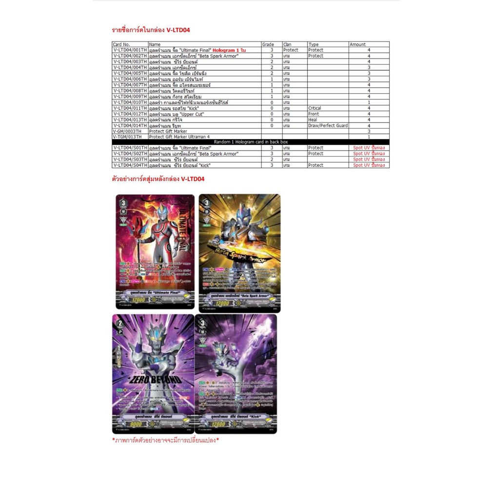 พร้อมส่ง แวนการ์ด อุลตร้าแมน V Live Action VGT-V-LTD03, VGT-V-LTD04 1 กล่องพร้อมเล่น