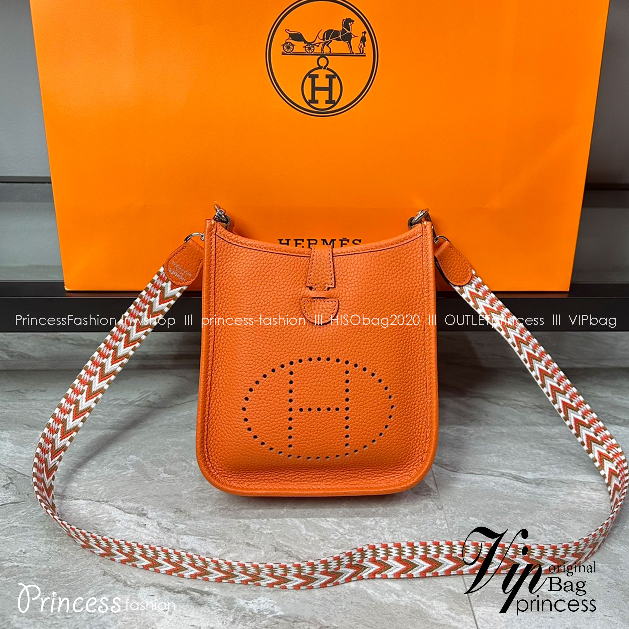 HERMES Evelyne TPM Bag The Perfect Mini Crossbody Bag 17cm กระเป๋าทรงโท้ทแบรนด์หรู เอกลักษณ์ของความสง่างาม เกรดออริ สลับแท้ 1:1 ใช้งานต่างประเทศได้