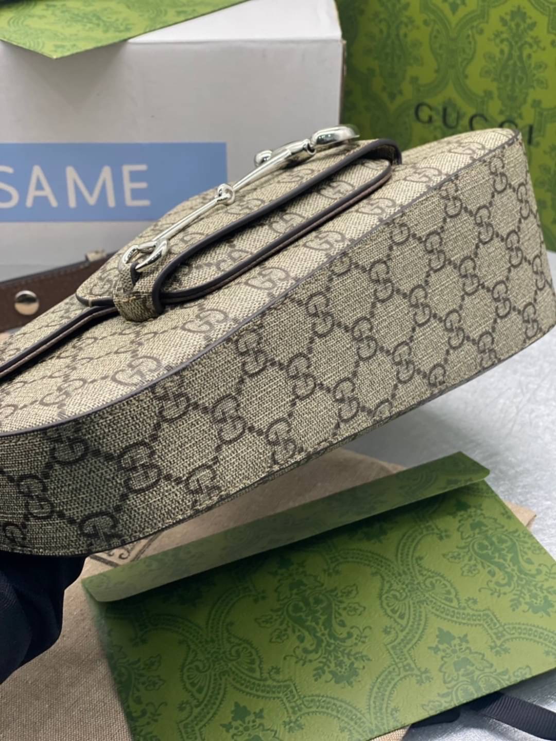 GUCCI HORSEBIT 1955 SMALL SHOULDER BAG กระเป๋าสะพายถือหรือสะพายไหล่ แคนวาสสวยอย่างดี เกรดท็อปออริจินอล 1:1 เกรดดีสุด สลับแท้