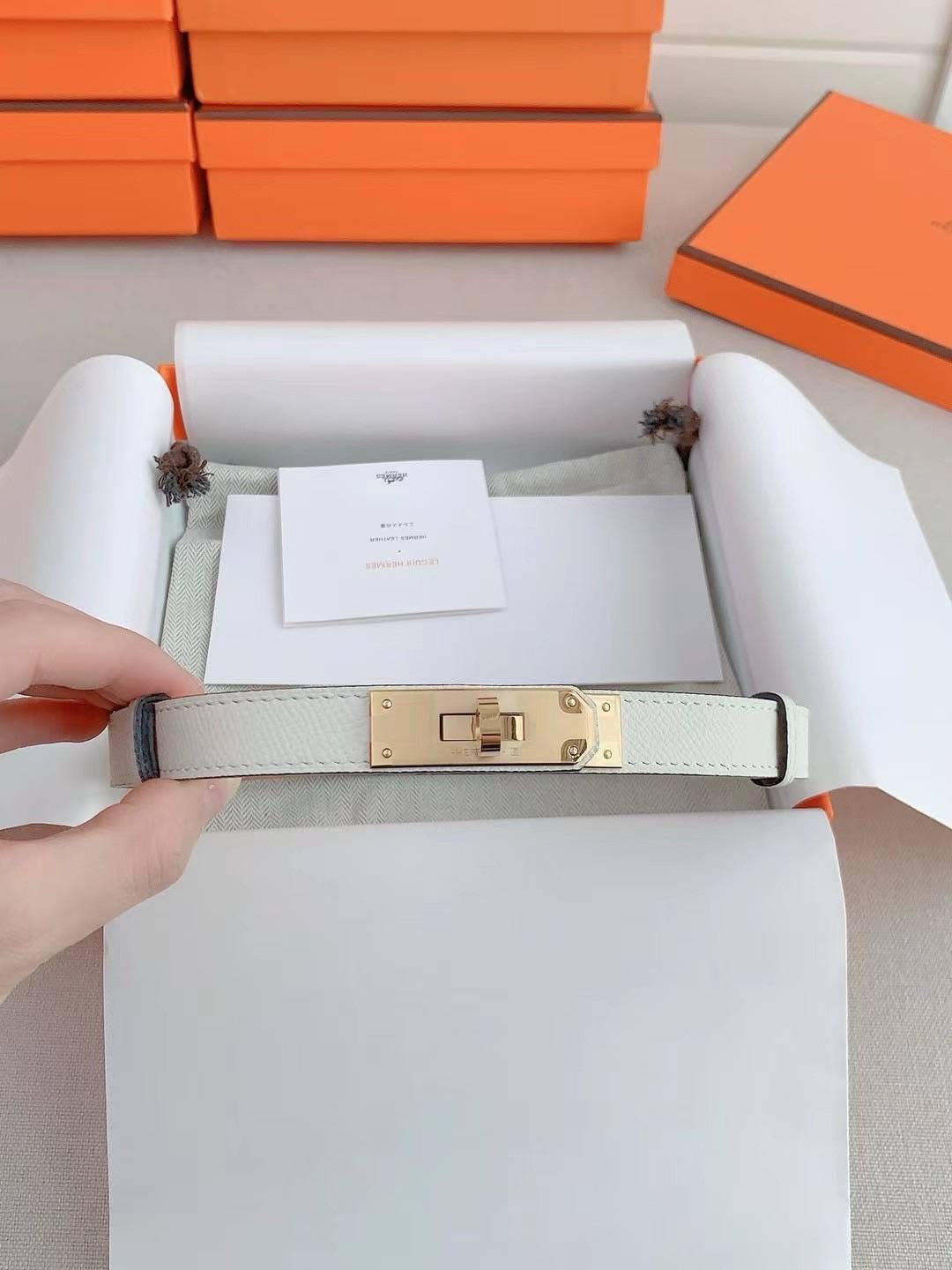TOP ORI | Hermes Kelly 18 belt leather เข็มขัดแอเมสเกรดเทียบแท้ หนังแท้ full box set