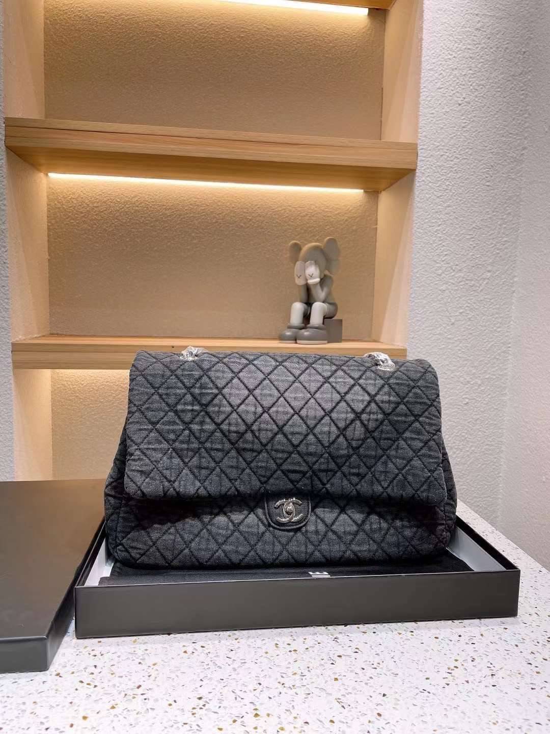 CHANEL Large Denim Flap Bag พร้อมส่ง 2 สี 16"