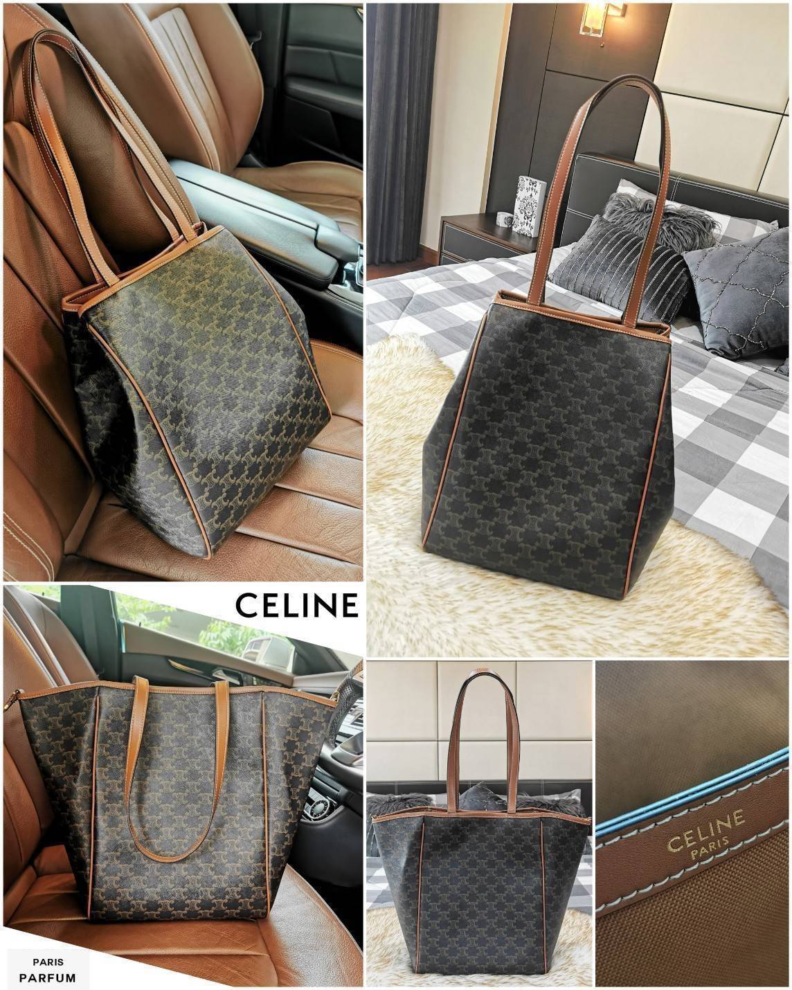 กลับมาตามคำเรียกร้อง! พร้อมส่งรุ่นหายากนะคะ!✴️ RARE ITEMS! NEW CELINE SHOPPING BAG VIP GIFT WITH PURCHASE (GWP) กระเป๋าสะพายพรีเมี่ยมกิ๊ฟ Limited จาก CELINE HAUTEPARFUME DUTY FREE วัสดุ TRIOMPHE CANVAS หนังสวยอยู่ทรงกันน้ำในดีไซน์ทรง TOTE สวยหรูคลา
