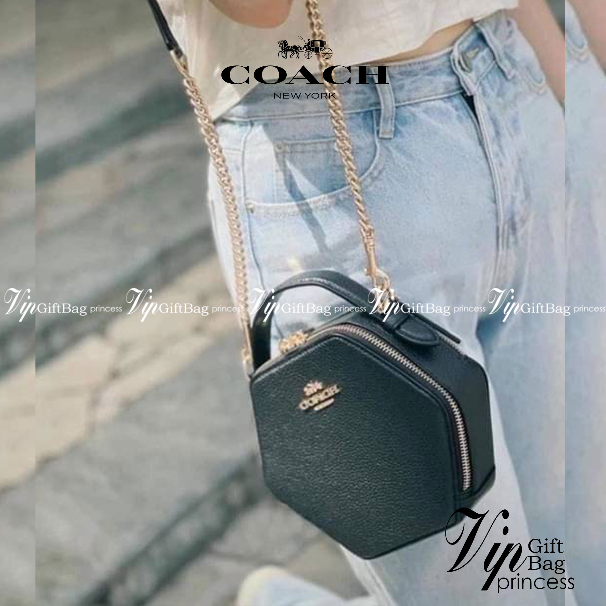 COACH HEXAGONAL CROSSBODY C5786 พร้อมส่งที่ไทย