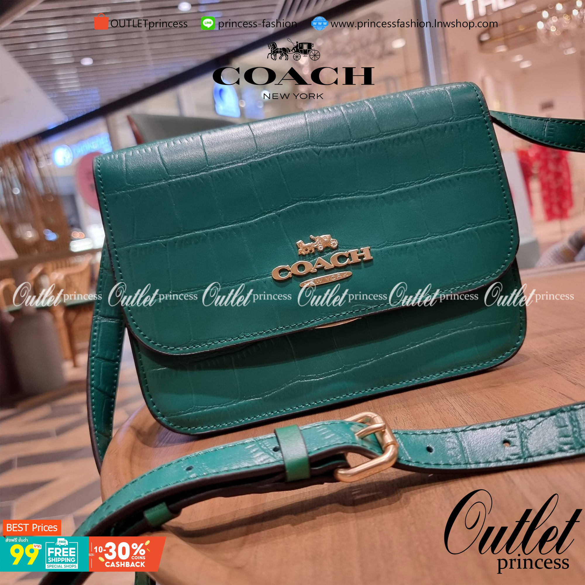 COACH C5631 BRYNN FLAP CROSSBODY แซ่บที่สุด ใหม่ที่สุด!! คอลเลคชั่นใหม่!! มองยังไงก็หลงรักละสายตาไม่ไหว กระเป๋าสะพายข้างลุคไฮน์ ที่ดีไซน์ออกมาได้ปัง และดูแพงมากๆ ด้วยดีเทลคลาสสิค รูปทรงใช้งานง่าย เรียบๆแต่มีดีเทล วัสดุหนังลายจระเข้ สวยม้าก!!! เปิด-ปิดด้วย