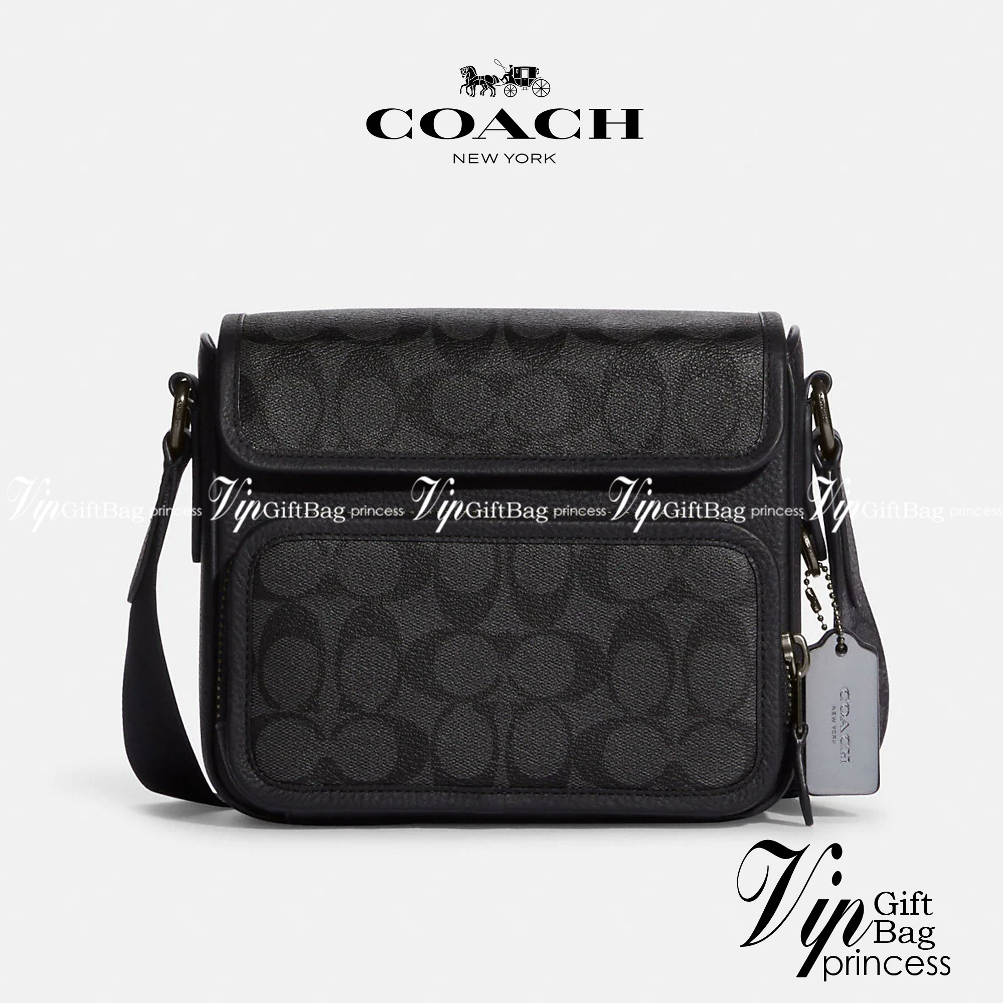 COACH SULLIVAN FLAP CROSSBODY IN SIGNATURE ((C9870)) ความเท๋ ความหล่อ ยกให้รุ่นนี้เลยค่าา พร้อมส่งก่อนใคร! ทรง สวยเก๋ กระเป๋าสะพายแบบครอสบอดี้ร์ของคุณผู้ชายเค้าเลยค่ะ หนังแท้2แบบสวยงาม น่าใช้มากๆ