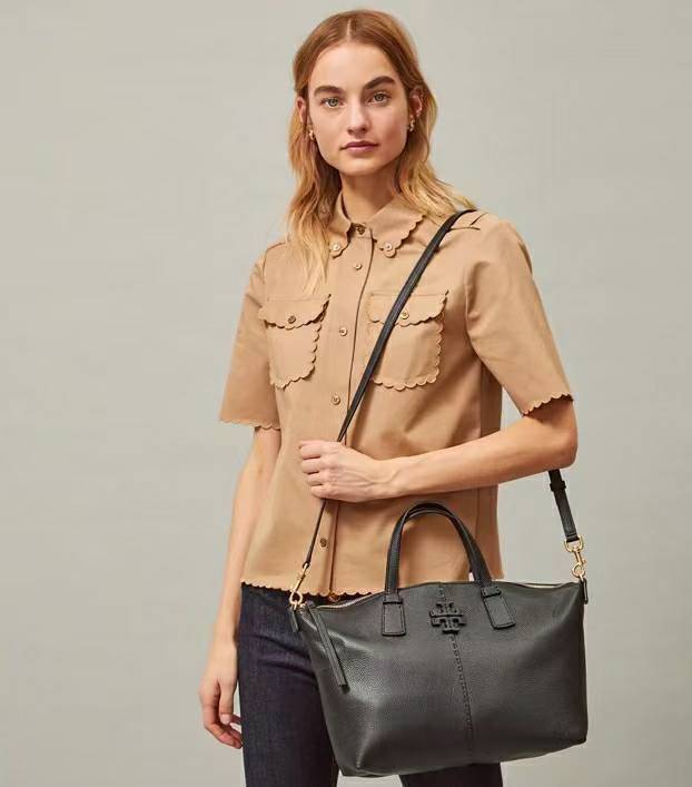 Tory Burch McGraw Top-Zip Satchel bag กระเป๋าสะพาย Crossbody ใบใหญ่ ทรงสวยสุดฮิต รุ่นใหม่ มาแรงที่สุดในตอนนี้!! วัสดุหนังแท้ สัมผัสนุ่มมือ หนังสวยสุดๆ