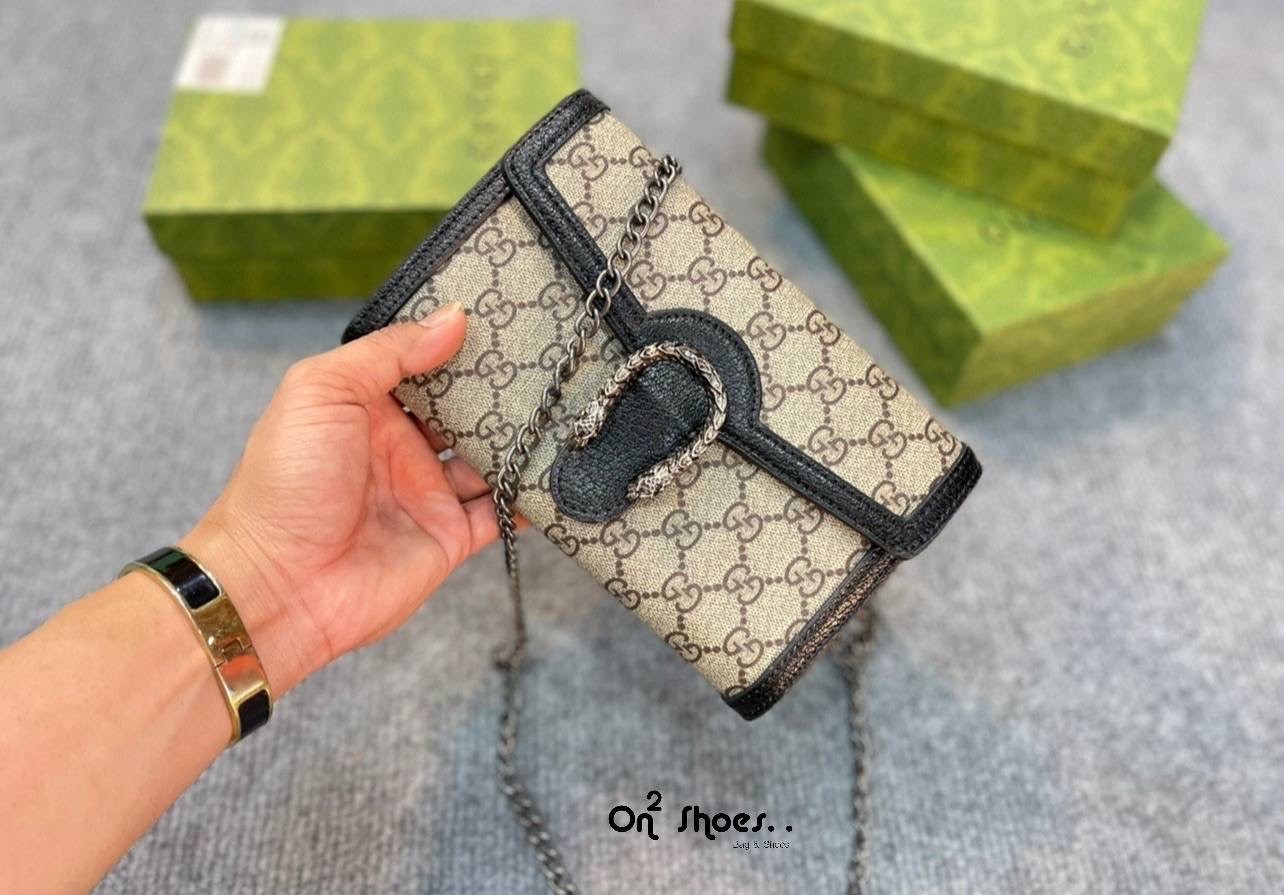 GUCCI Dionysus GG chain wallet / GG Dionysus Wallet พร้อมส่งที่ไทย งานสวยเลยค่า ขนาดกำลังน่ารัก อะไหล่สั่งผลิตเฉพาะรุ่น สะพายขึ้นไหล่คือสวยหรูเลยค่า