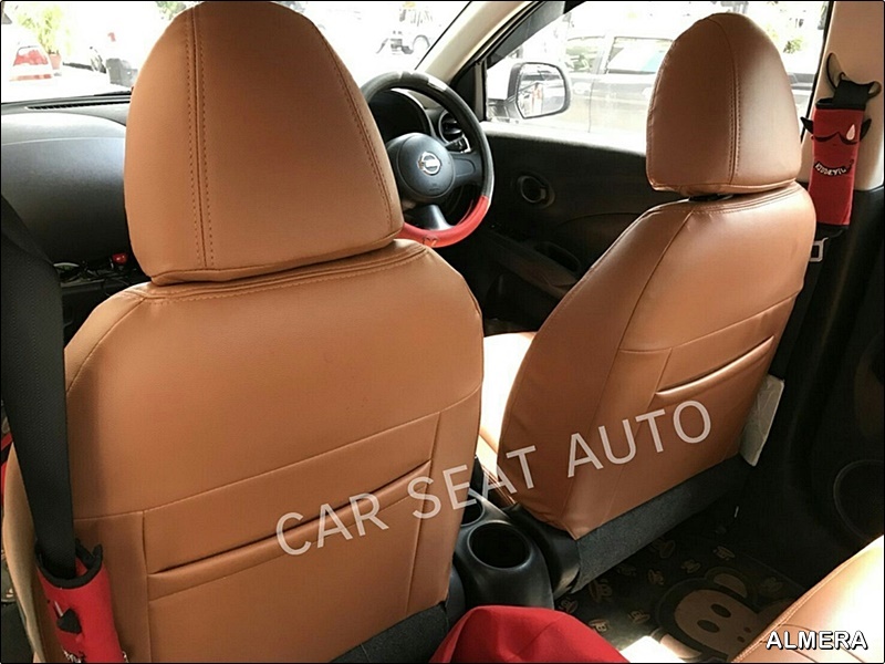 ชุดหุ้มเบาะรถยนต์ ALMERA 2011-18 หนังPVC เกรดA หนา1มิล สีน้ำตาล