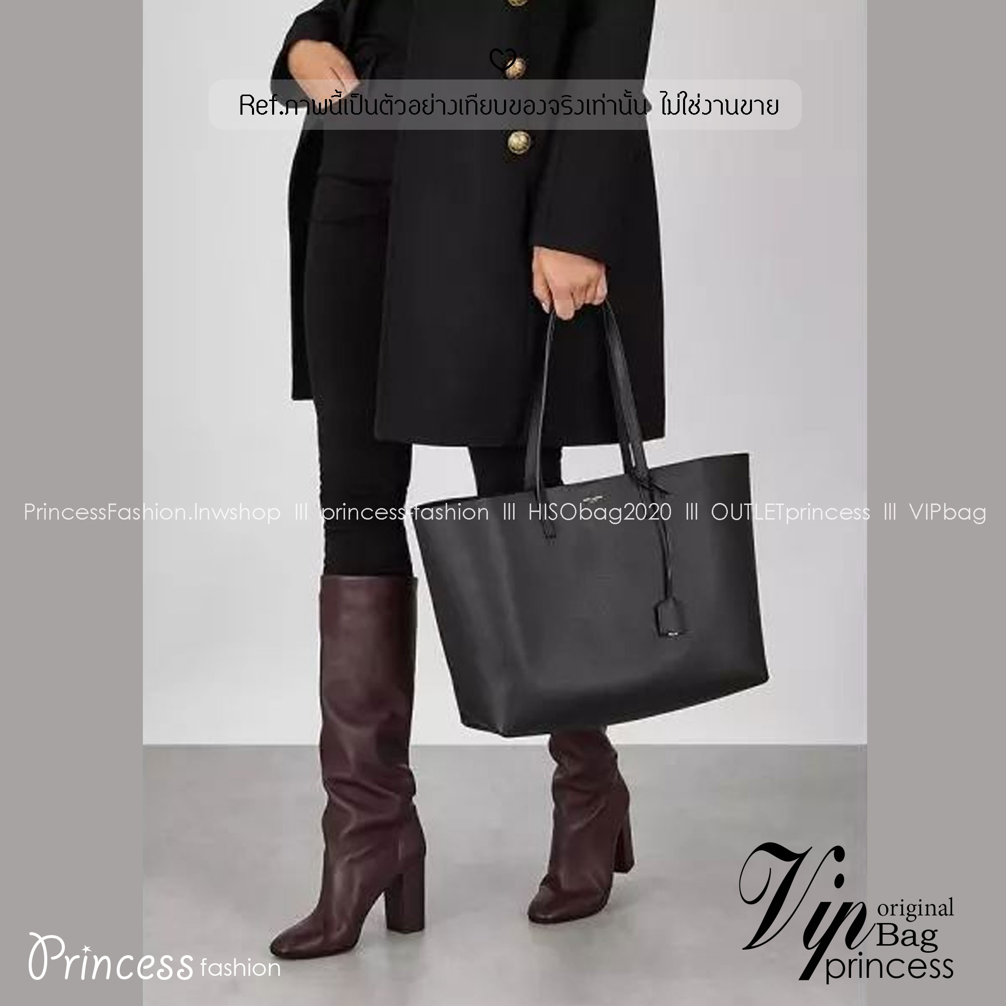 YSL Shopping Large Tote Bag กระเป๋าทรงโท้ทใบใหญ่หนังแท้ ภายในโล่งกว้าง จุของได้เยอะ เรียบหรูทรงสวย ดีไซน์ออกมาให้ใช้งานได้ทุกลุค ทุกโอกาส สวยคมชัดทุกสี