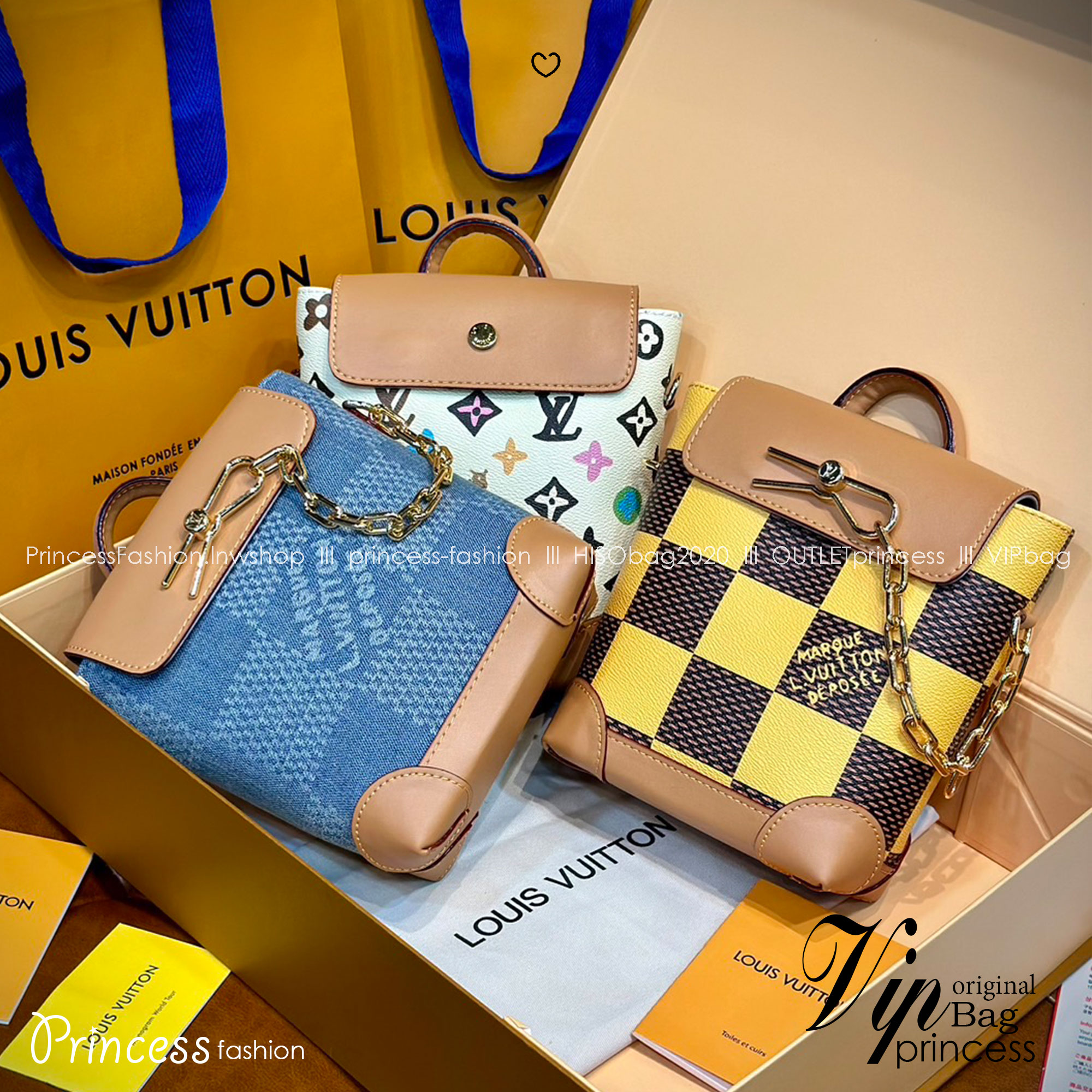 LV Nano Steamer Bag Monogram Craggy กระเป๋าสะพายดีไซส์วินเทจลายใหม่ สวยงามหรูหรา โดดเด่นสะดุดตาเป็นเอกลักษณ์ เกรดออริ