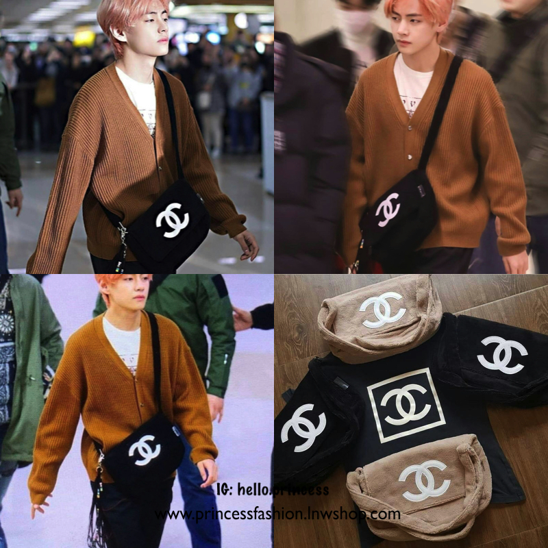 พร้อมส่งรุ่นขายดี! ฮิตที่สุด! Chanel Beaute Crossbody Bag กระเป๋าถือหรือสะพายพรีเมี่ยมของเเท้จาก Chanel Cosmetic Counter VIP Gift รุ่นแนะนำวัสดุขนวูฟหนานุ่มตัดโลโก้แบรนด์หนังแก้วสวยโดดเด่น น้ำหนักเบา เปิดปิดด้วยฝาปิดกระดุมแม่เหล็ก ใบใหญ่กำลังดีใส่ ipad กร