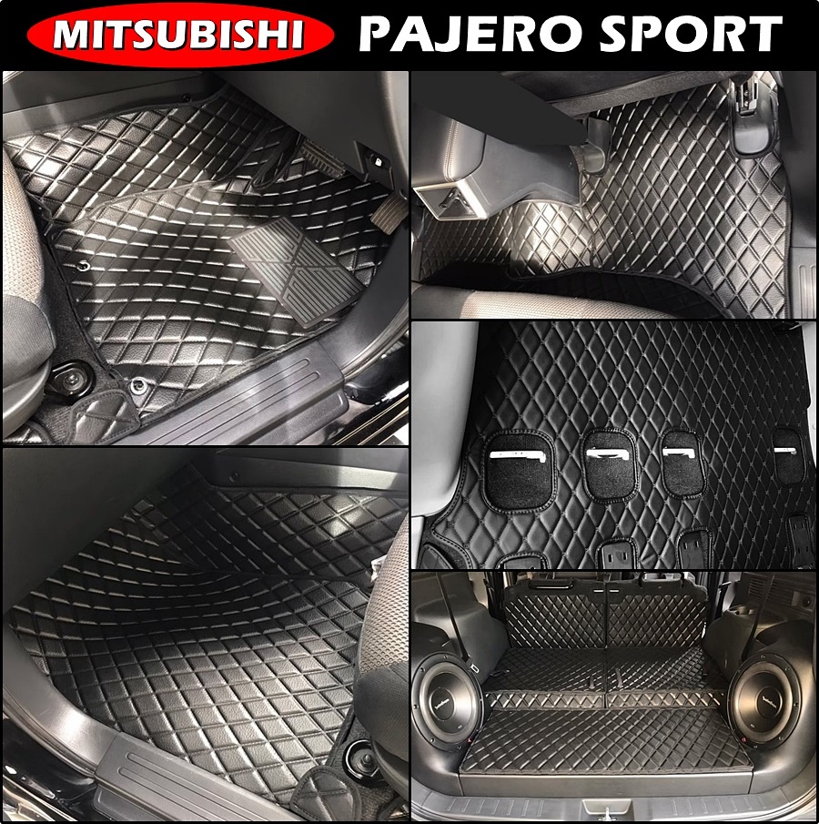 พรมปูพื้นรถยนต์ PAJERO SPORT ปี2008-14 ลายไดมอนด์ ยางปูพื้นรถยนต์EVA เข้ารูป เต็มคัน