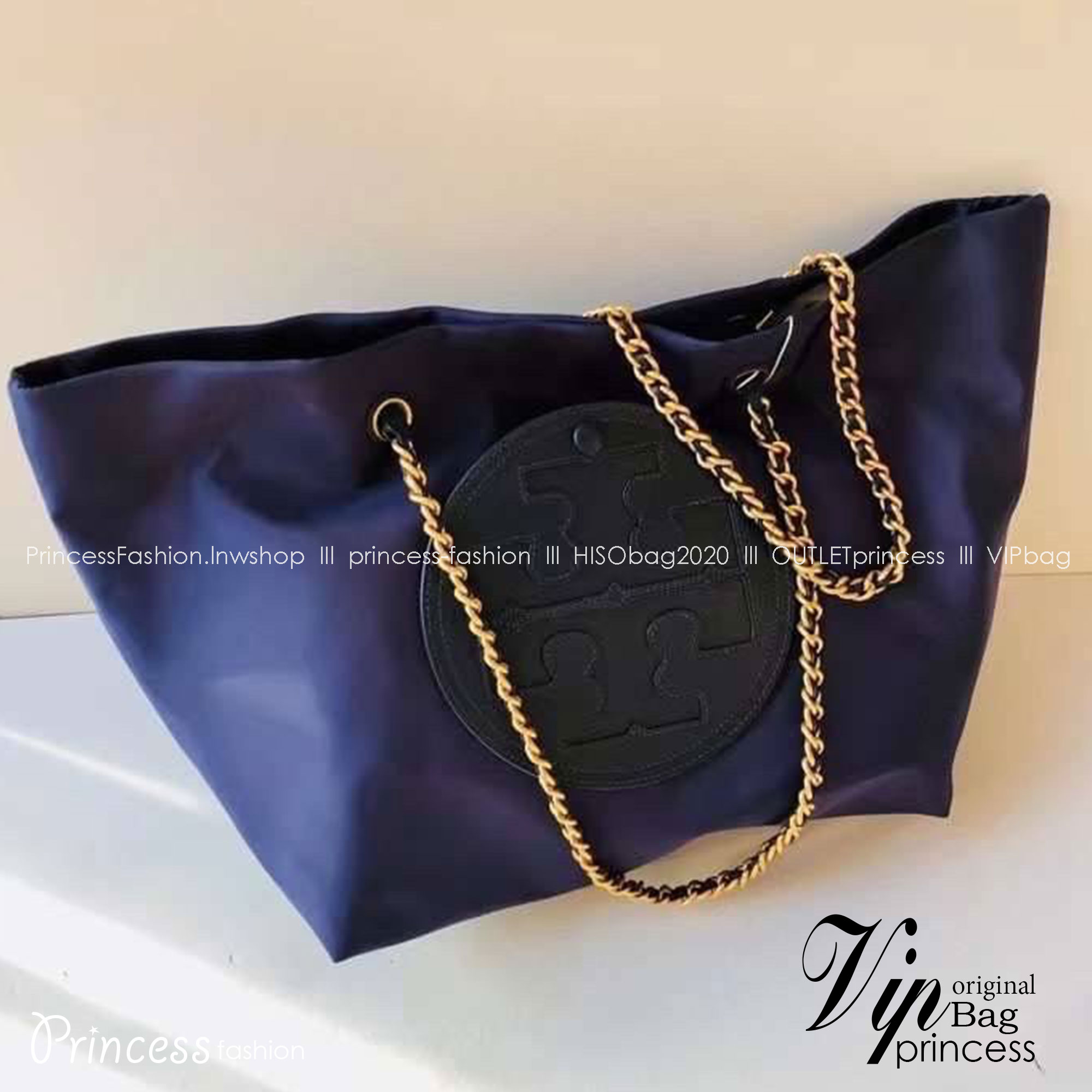 TORY BURCH Ella Chain Tote 32cm / TORY TOTE NYLON BAG พร้อมส่ง 4 สี กระเป๋าสะพายทรงโท้ท จุของได้เต็มที่ น้ำหนักเบา รูปทรงคลาสสิคชวนใช้