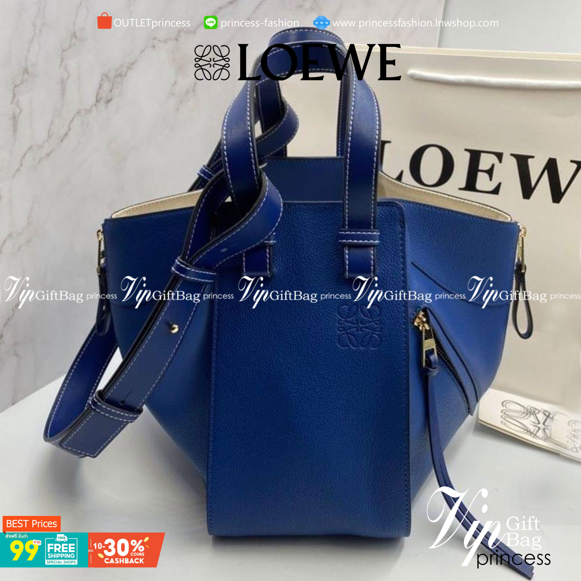 VIP GIFT 】หนังแท้ Loewe Small Hammock bag in pebble grain calfskin A multifunctional bag with supple side panels that release to change its shape. Looped straps allow the bag to be worn in multiple ways. This small version is in pebble grain calfskin.