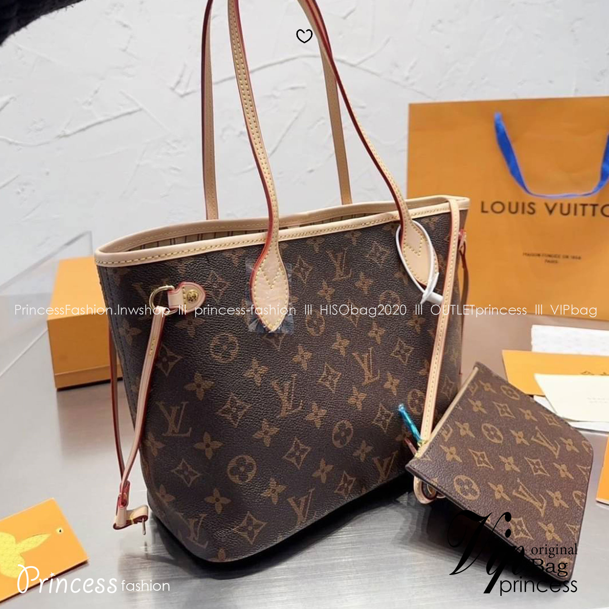 LV Neverfull Monogram Tote Bag กระเป๋าทรงโท้ทสะพายไหล่ใบใหญ่ขนาดกำลังสวย มาพร้อมใบลูก คลาสสิคที่สุด เป็นอีกรุ่นที่มีคนใช้กันทั่วบ้านทั่วเมือง ฮิตแบบไม่ต้องพูดเยอะ