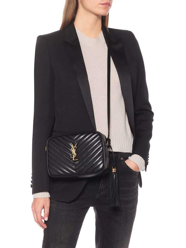 VIP 】หนังแท้ YSL SAINT LAURENT Lou Medium Monogram YSL Calf Crossbody Bag