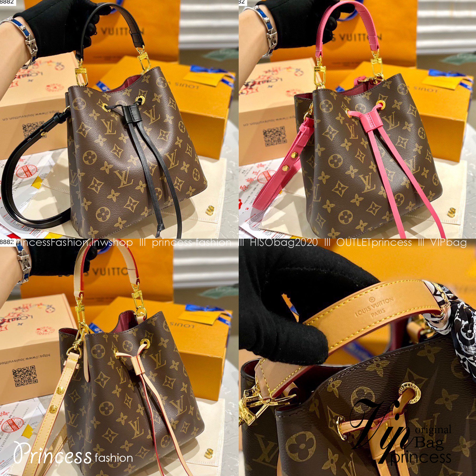 LV Neonoe Monogram Canvas Luxury Leather Handbag / LV Bucket Bag 9" พร้อมส่ง 3 สี กระเป๋าสะพายทรงบัคเก็ตโดดเด่นและเป็นเอกลักษณ์ด้วยการตกแต่งลายพิมพ์เฉพาะ อีกหนึ่งรุ่นท็อปฮิต ที่ไม่มีไม่ได้จริงๆ