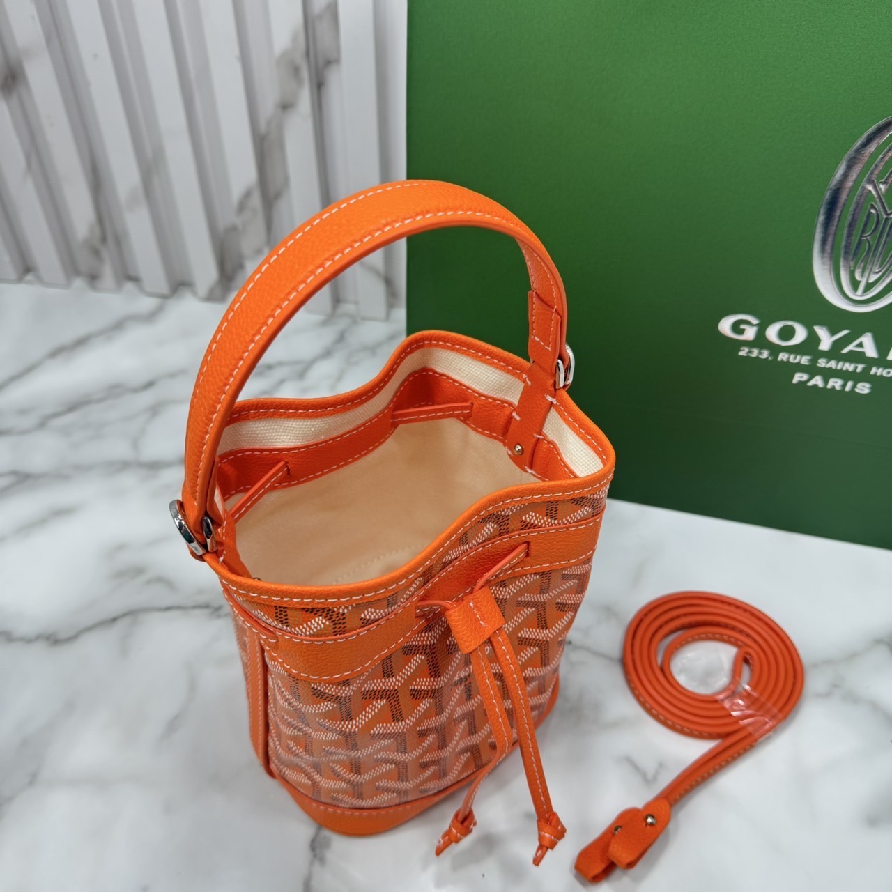 RI หนังแท้ | Goyard Petit Flot Mini bucket bag กระเป๋าสะพายทรงบัคเก็ต ไซส์มินิ ดูผู้ดีในตัว วัสดุหนังแคนวาสพิมพ์ลายสวยคม